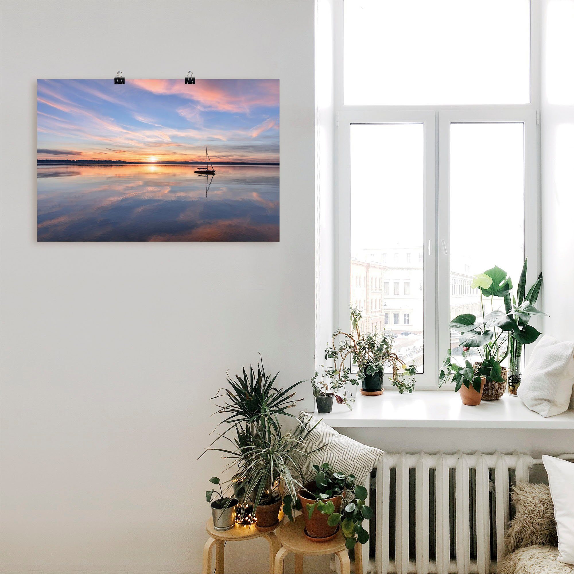 Artland Wandbild Sonnenuntergang am Starnberger See II, Bilder vom  Sonnenuntergang & -aufgang (1 St), als Alubild, Leinwandbild, Wandaufkleber  oder Poster in versch. Größen