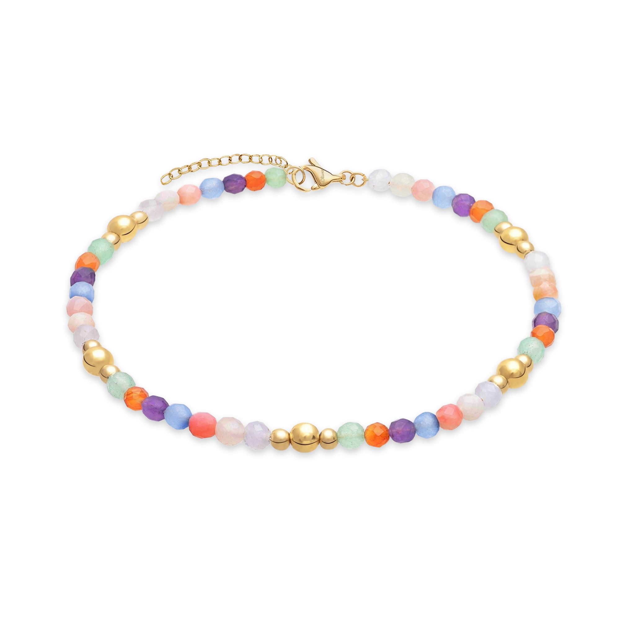 s.Oliver Fußkette Colorful Beads, mit Glasperle