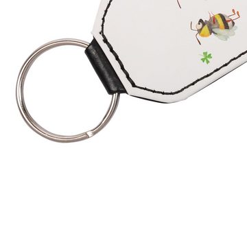 Mr. & Mrs. Panda Schlüsselanhänger Hummeln Kleeblatt - Weiß - Geschenk, Taschenanhänger, Schutzengel, gl (1-tlg), Botschaft der Liebe