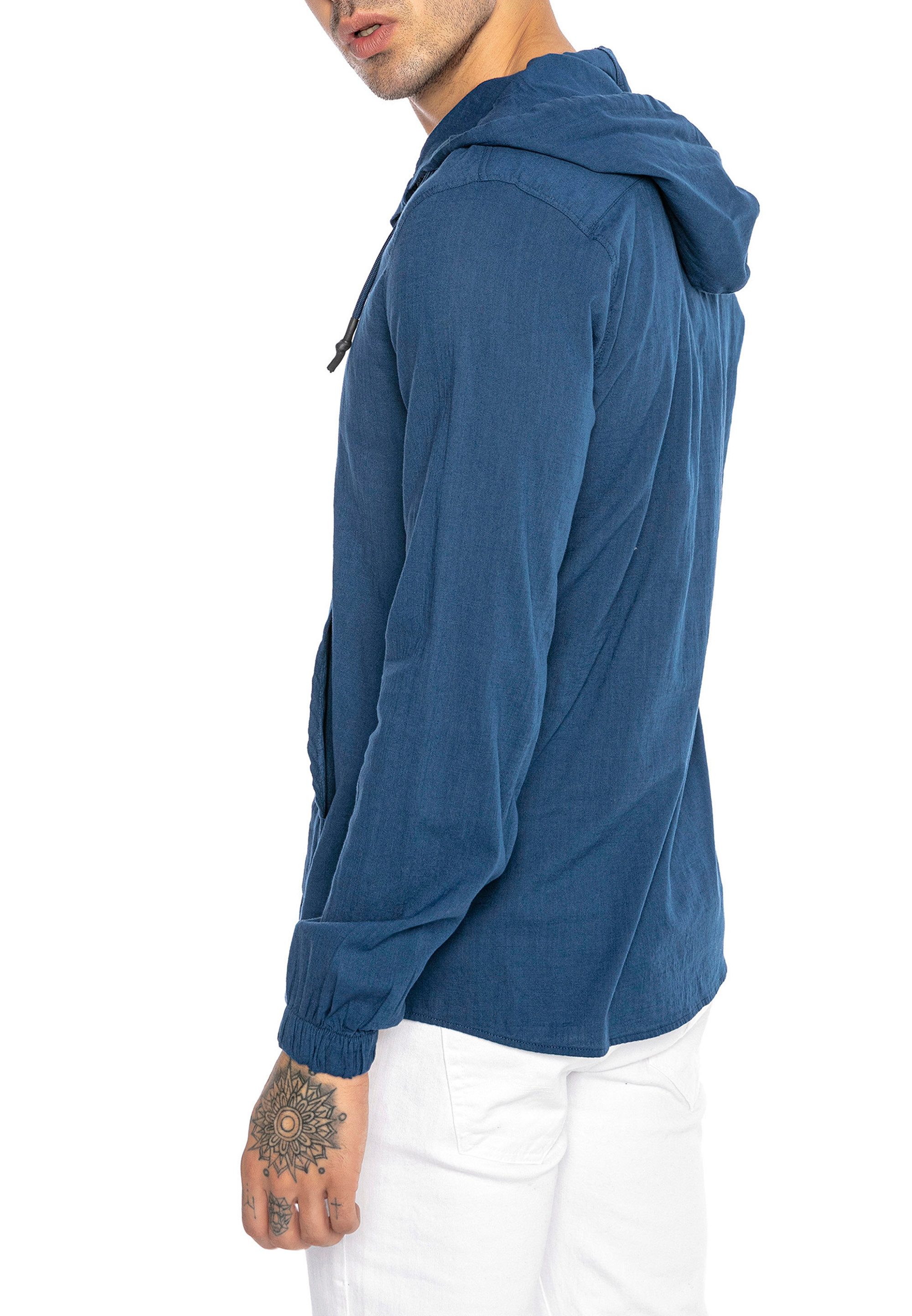 RedBridge Langarmshirt mit Kapuze - Knopfleiste und Kängurutasche