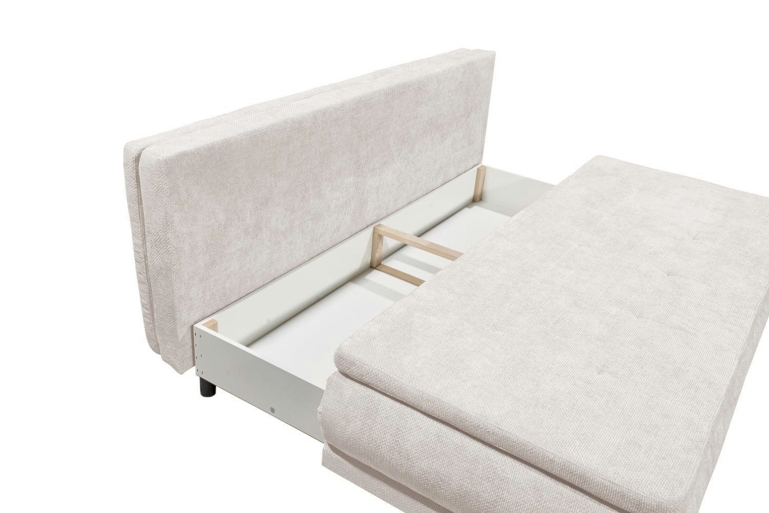 ED EXCITING DESIGN Schlafsofa Svea 2-Sitzer mit Schlaffunktion und Bettkasten, mit Schlaffunktion, Bettkasten und lose Rückenkissen