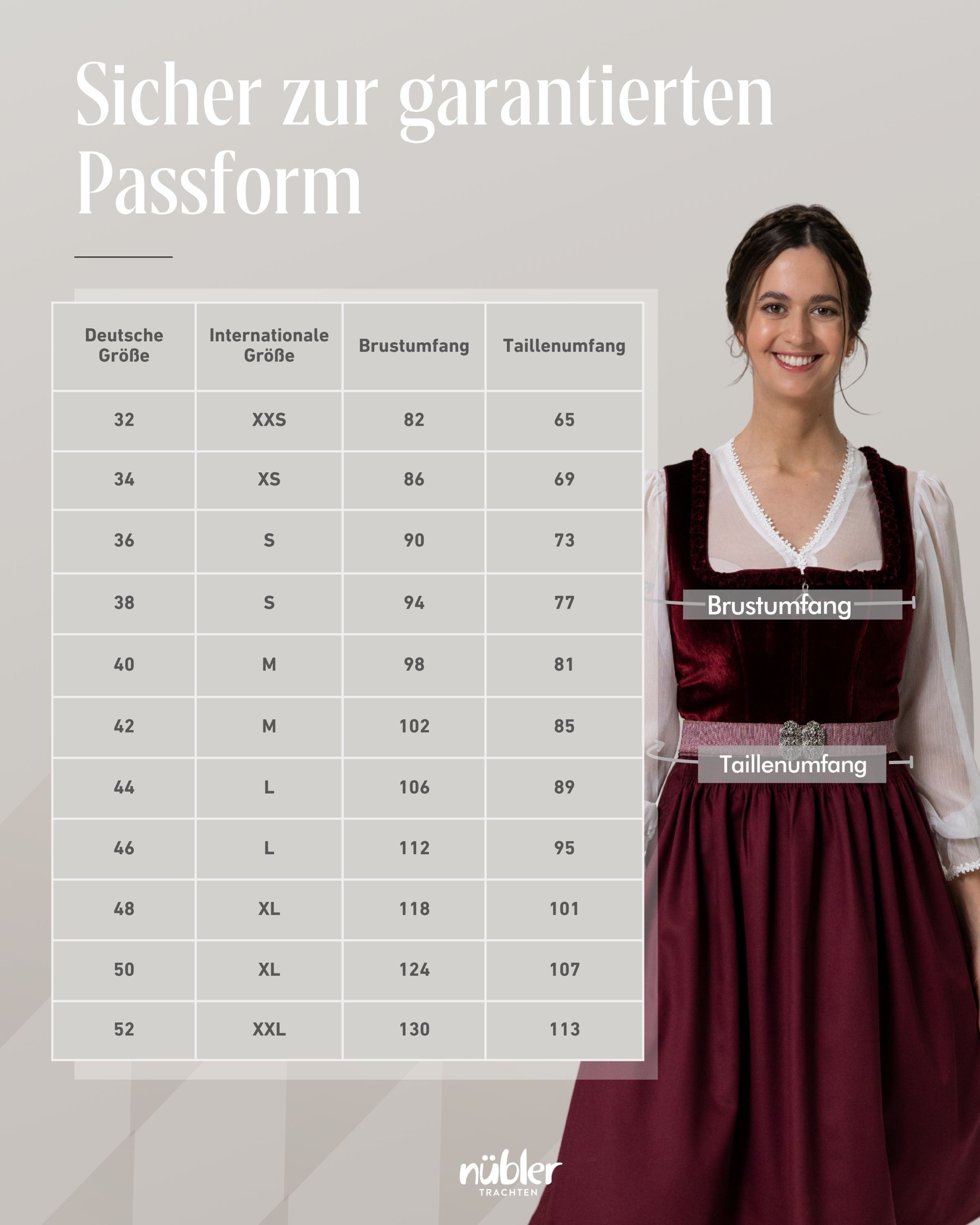 Nübler Trachtenkleid Midi Dirndl Kalere in Beere von Nübler - Rocklänge 60 cm