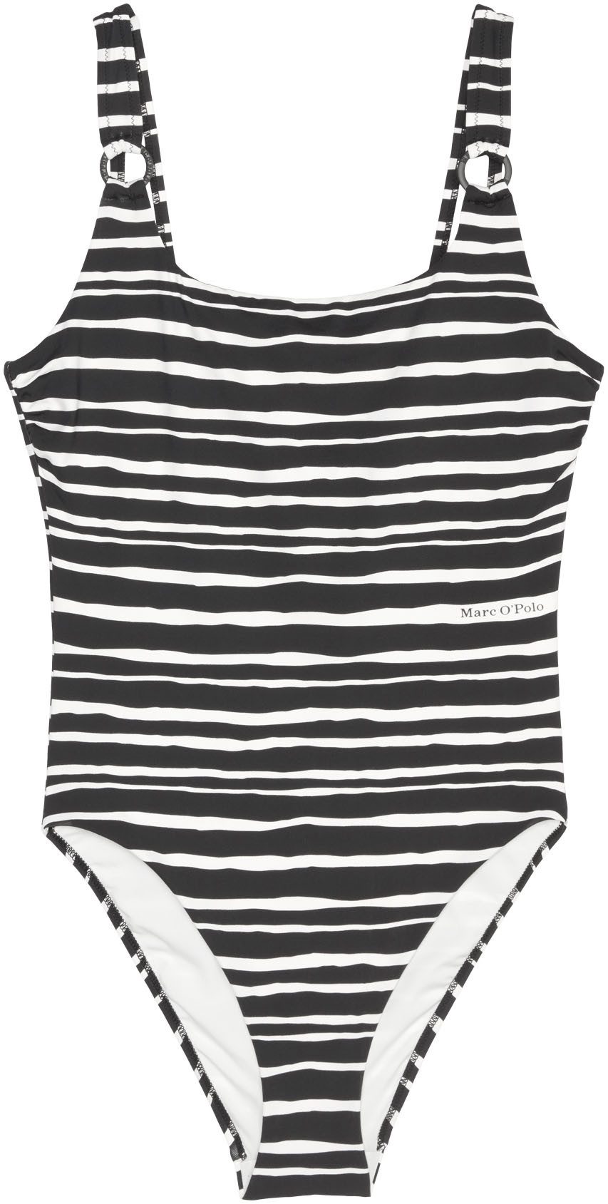 Marc O'Polo Badeanzug Summer Blacks tiefer Rückenausschnitt, Streifenmuster günstig online kaufen
