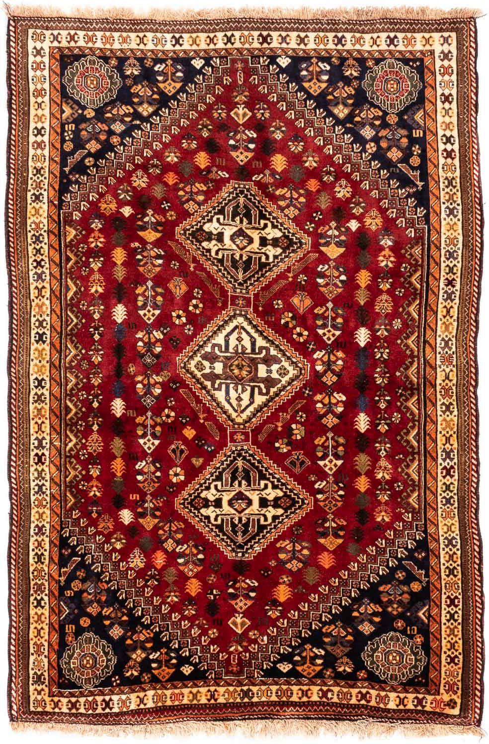 160 257 Shiraz mit x cm, Höhe: Unikat Zertifikat rechteckig, 1 morgenland, mm, Medaillon Wollteppich