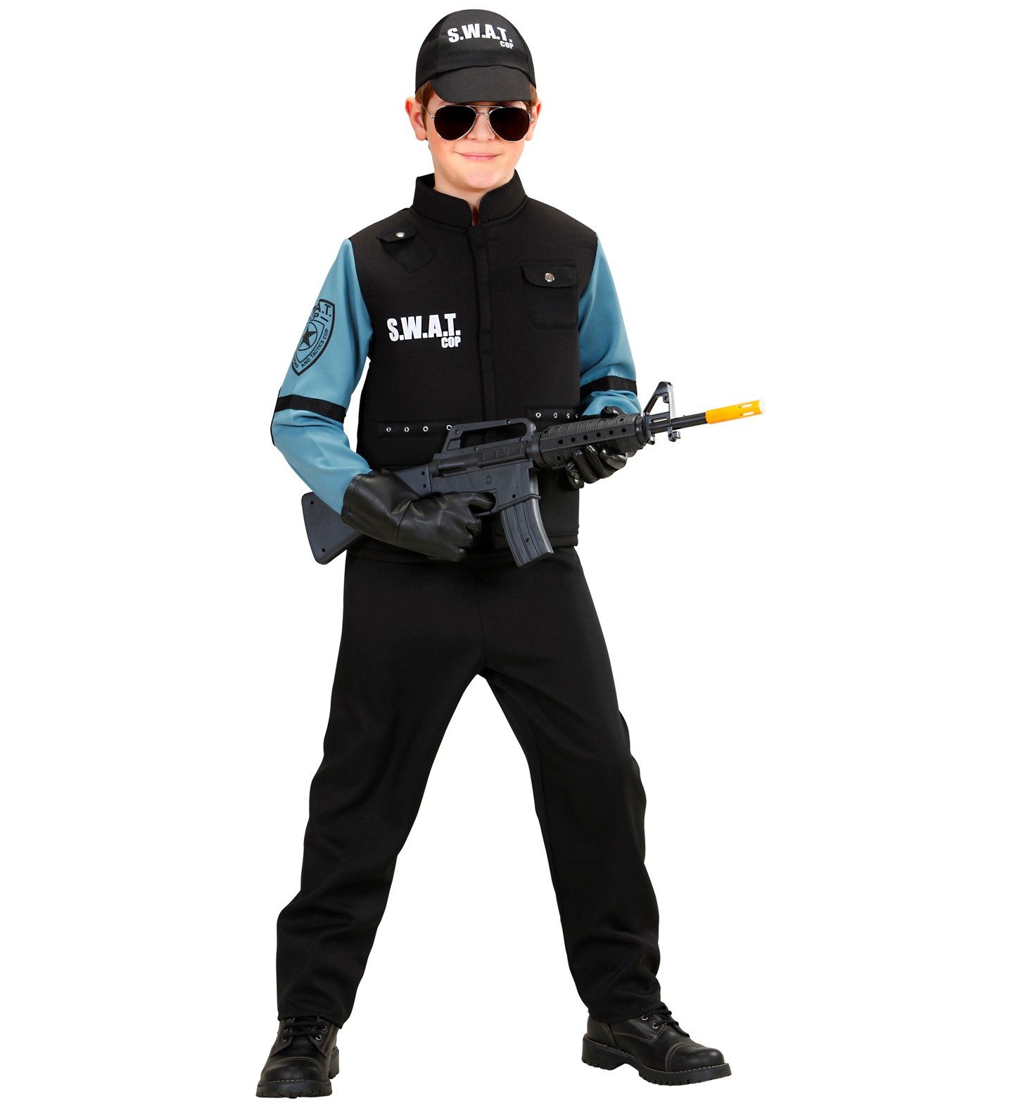Kostüm Kostüm Kid S.W.A.T. (Hemd mit Weste, Hose, Basecap