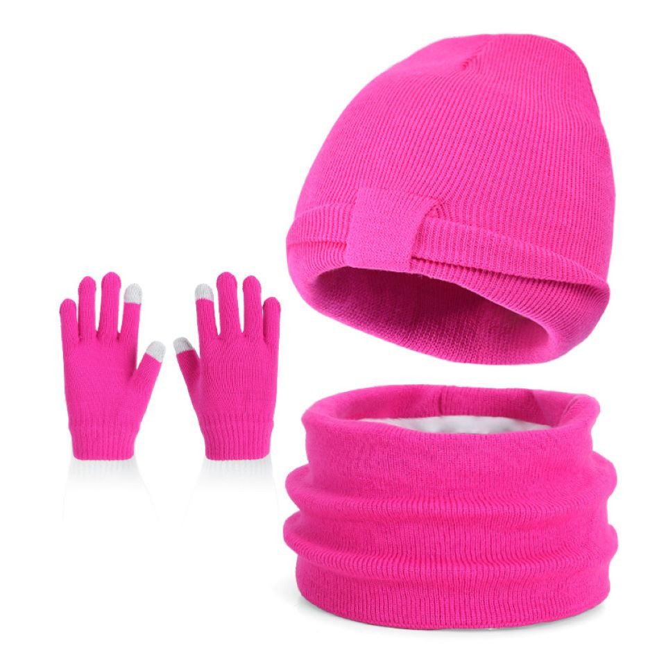 Mädchen Winter-Set – Mütze, Schal & Handschuhe Mit Schleife, Aus Weichem Acryl, Für Kinder 5–8 Jahre
