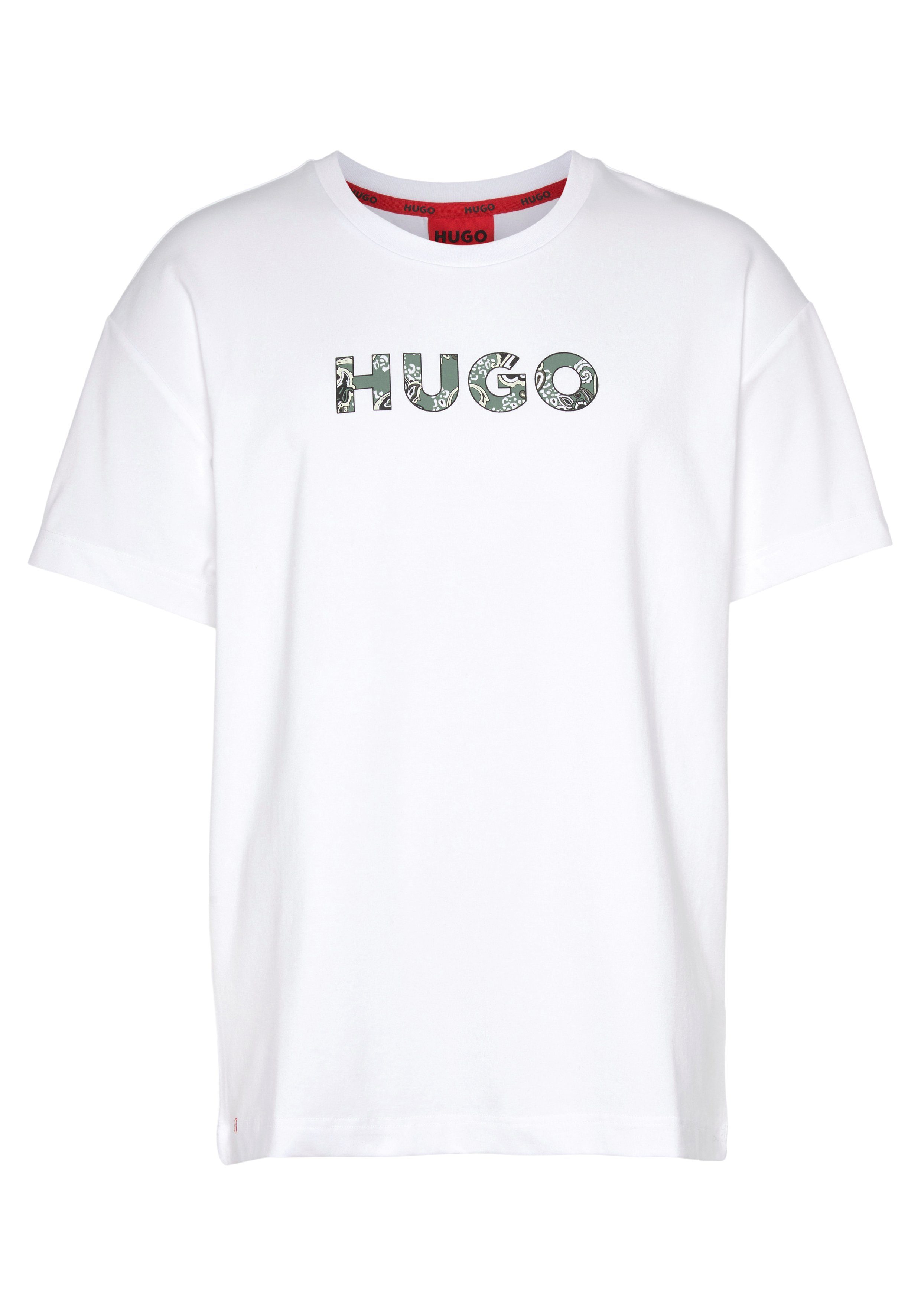 T-Shirt HUGO Paisley-Logodruck Paisley T-Shirt mit