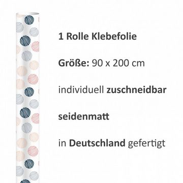 nikima Wandtattoo KF-20 selbstklebende Folie Punkte (PVC-Folie), 2 x 0,9 m selbstklebende Folie