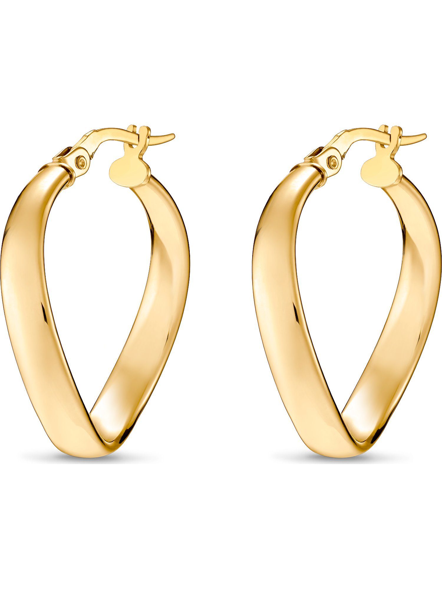 Paar Creolen CHRIST Damen-Creolen 375er Gelbgold