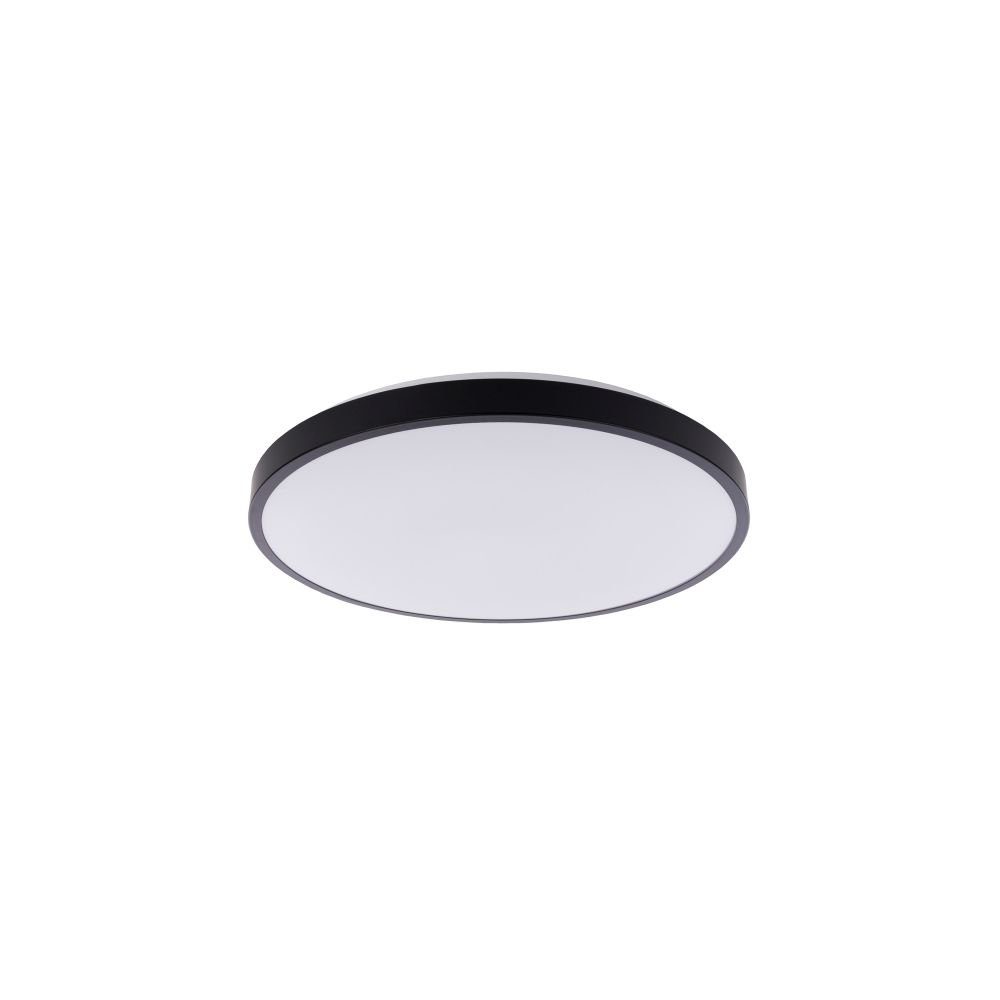 Licht-Erlebnisse Deckenleuchte fest Schwarz 4000K Deckenlampe Neutralweiß, IP44 Modern rund LED LED integriert, LUKE, Ø38,5cm