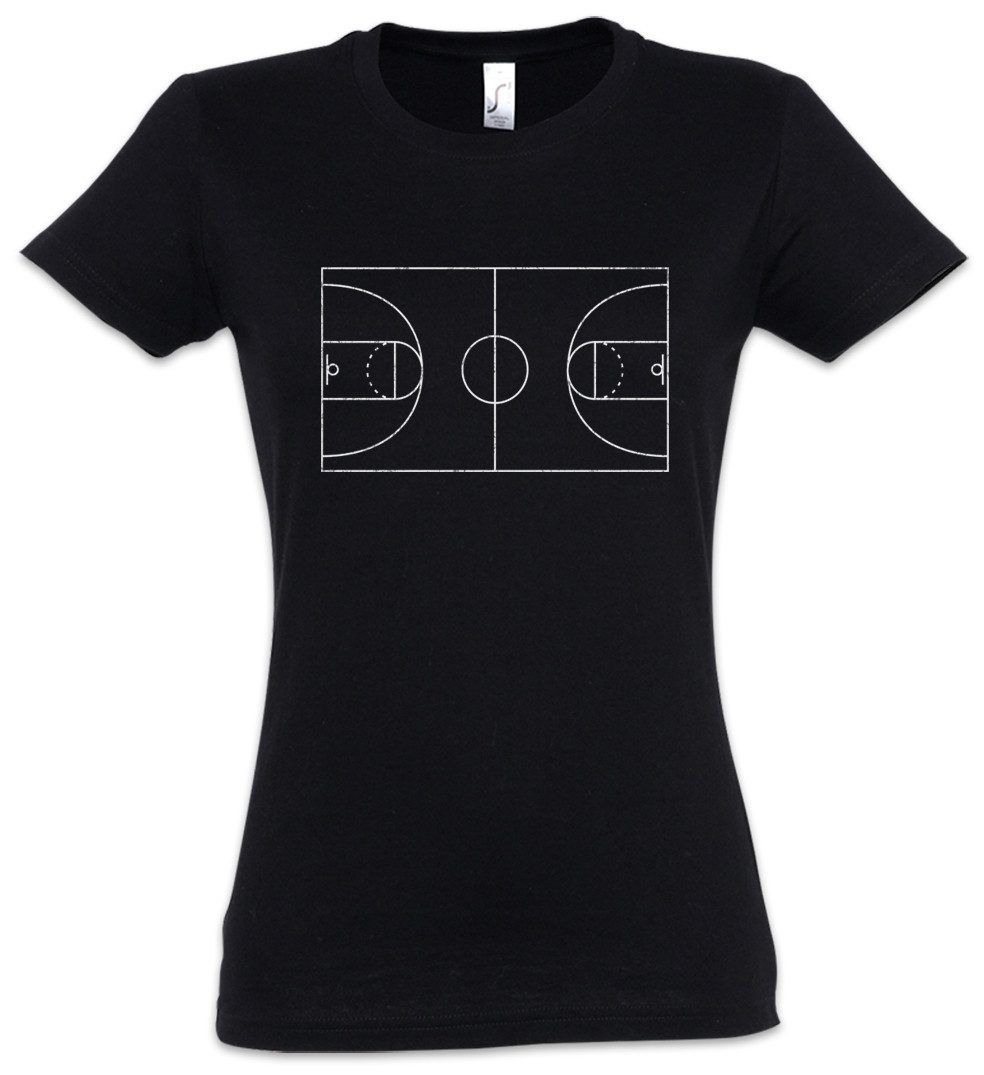 Urban Backwoods Print-Shirt Basketball Court Damen T-Shirt Streetballcourt Streetball Player (1-tlg) Center Basketballplatz Spieler Jam