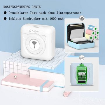 GelldG Mini Fotodrucker Instant Mobiler Drucker Wireless Mini Thermodrucker Fotodrucker