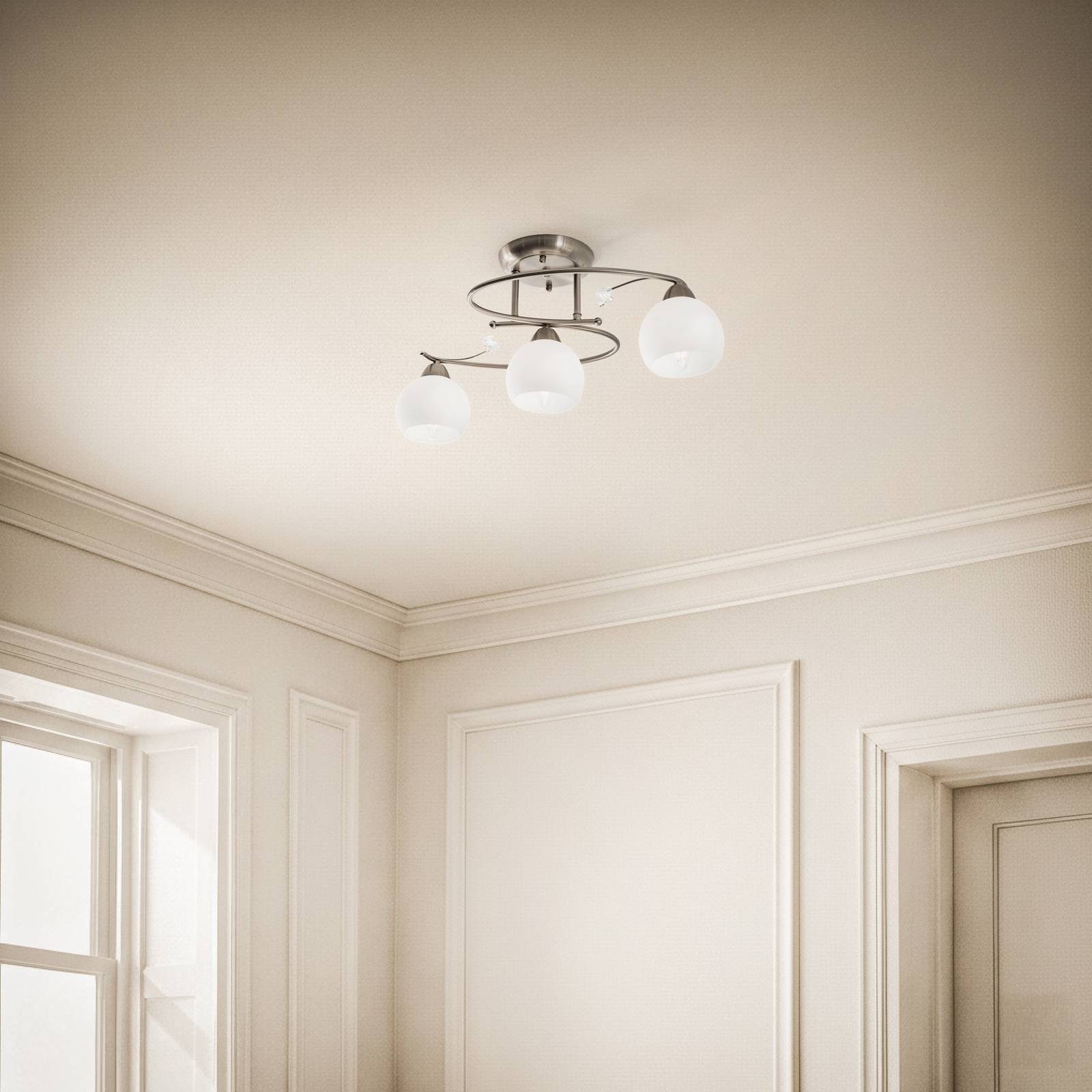 Lindby Deckenleuchten Svean, Glas Alu IP20, 3 x 10 W LED