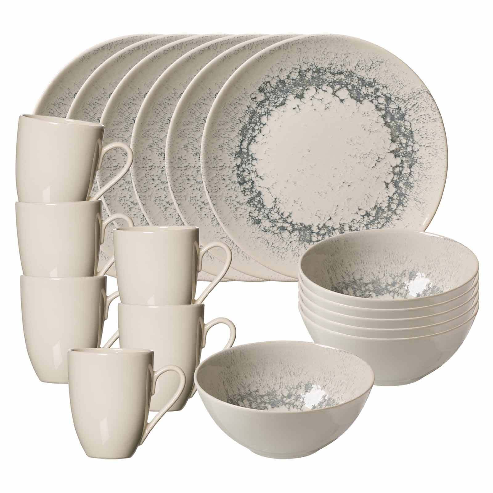 Ritzenhoff & Breker Frühstücks-Geschirrset Cecina Frühstücks-Set 18-tlg. (18-tlg), 6 Personen, Steinzeug