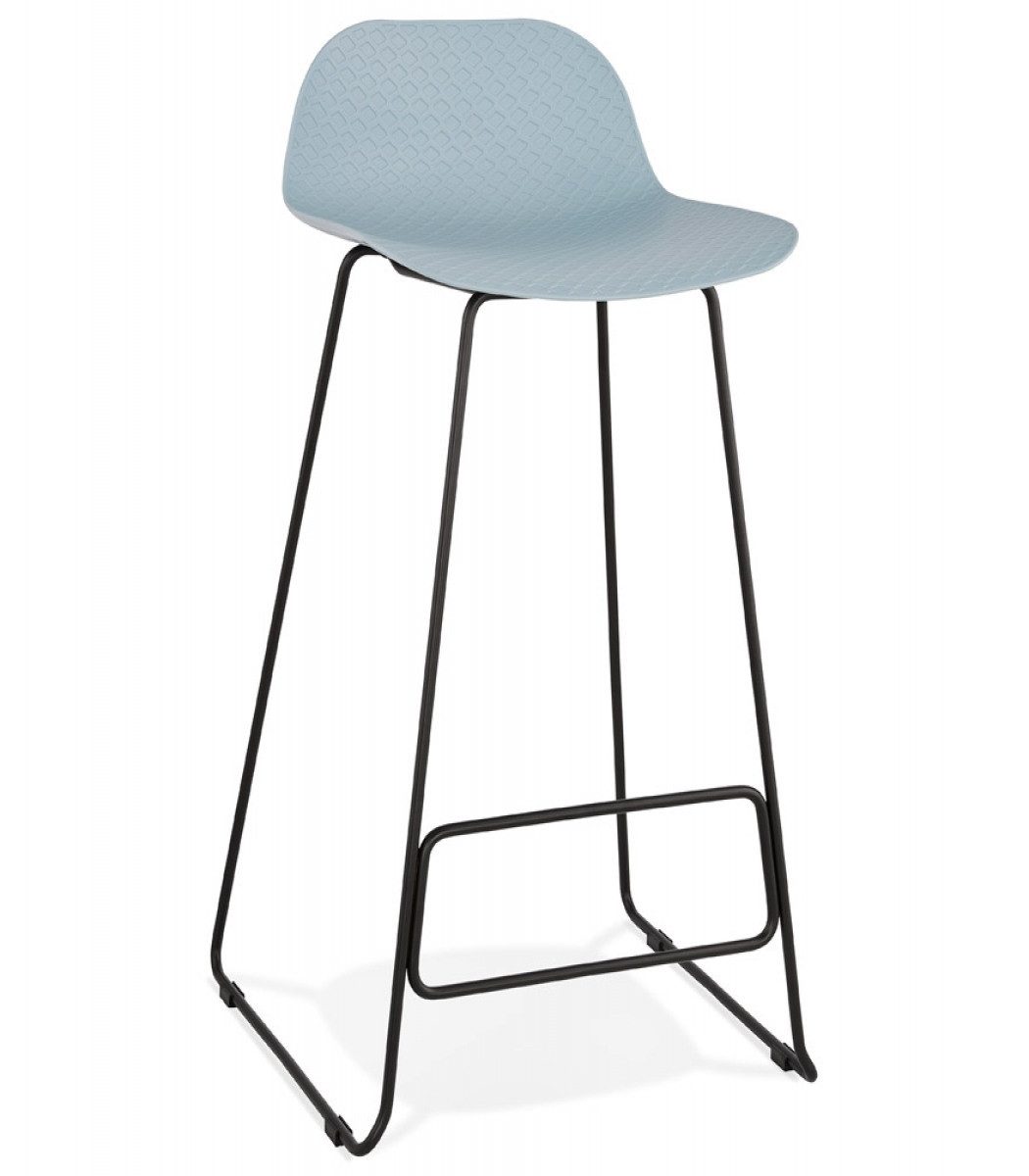 Barhocker Barhocker mit Dunkelblauem Sitz aus Kunststoff 75 cm Sitzhöhe