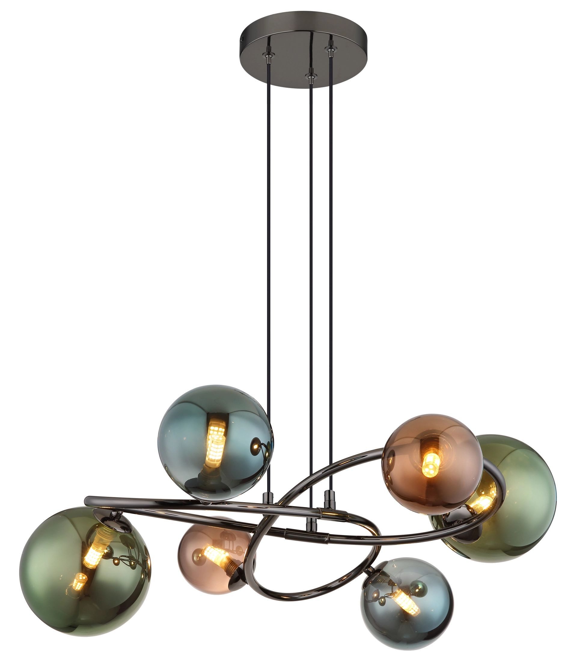 GLOBO LIGHTING LED-Hängeleuchte RIHA, Leuchtmittel wechselbar, Warmweiß, Hängelampe, Glas, Wohnzimmer, Esszimmer