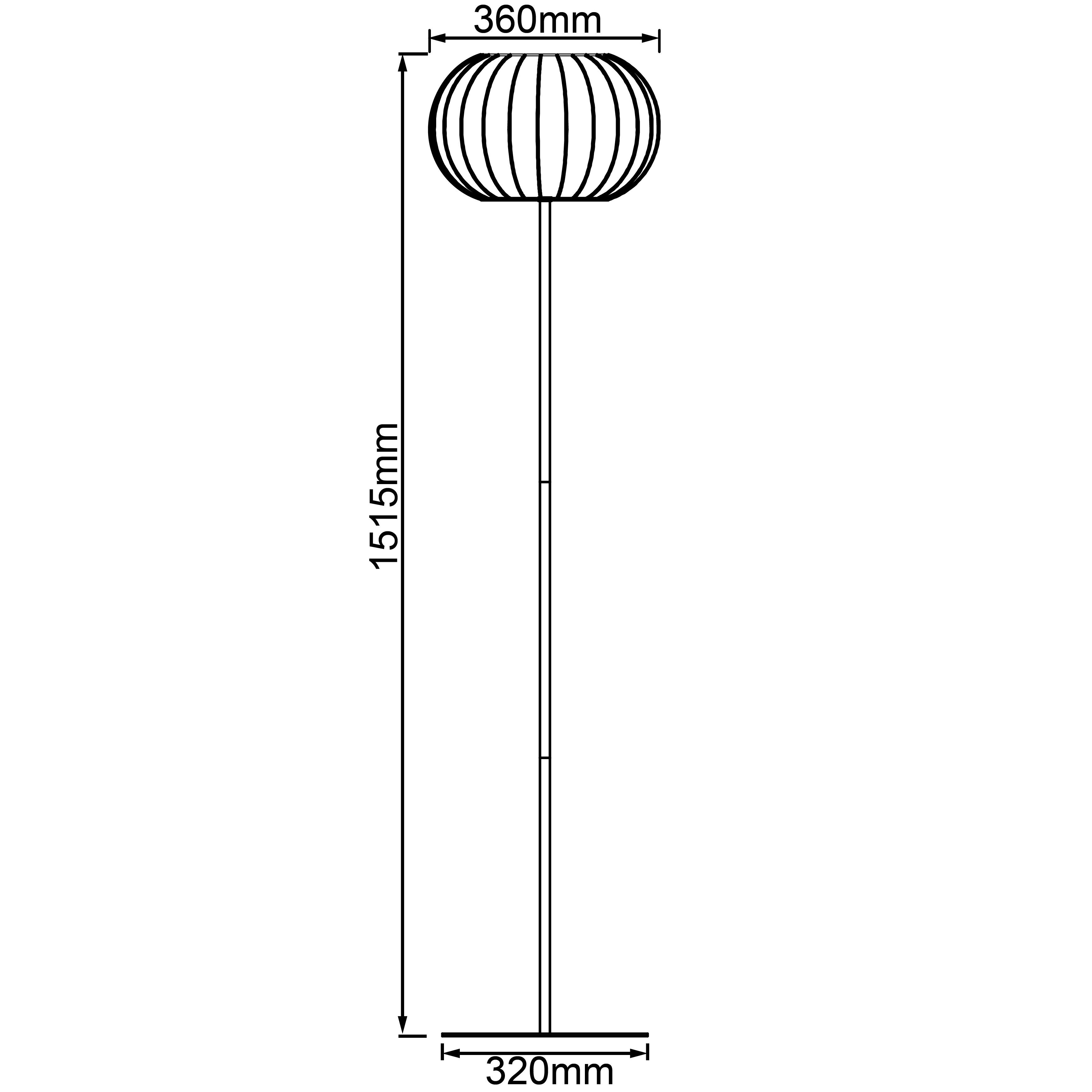 Lightbox Stehlampe, ohne Leuchtmittel, Stehlampe, 36 max. matt W, E27, m schwarz 52 cm, Ø 1,5 Höhe, Schalter