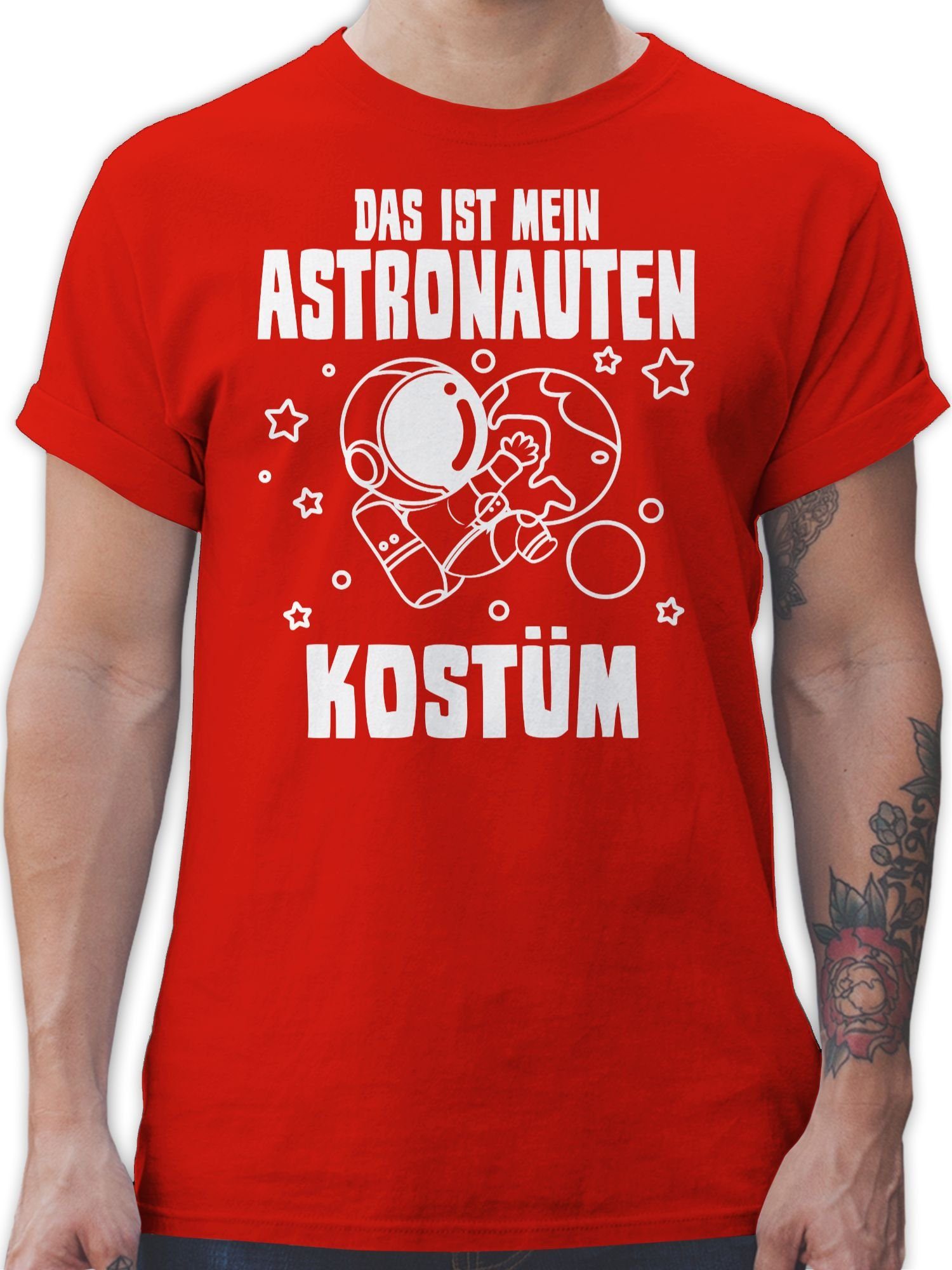 Shirtracer T-Shirt Das ist mein Astronauten Kostüm - Astronaut Weltraum Astronautenkostüm Karneval Outfit 3 Rot