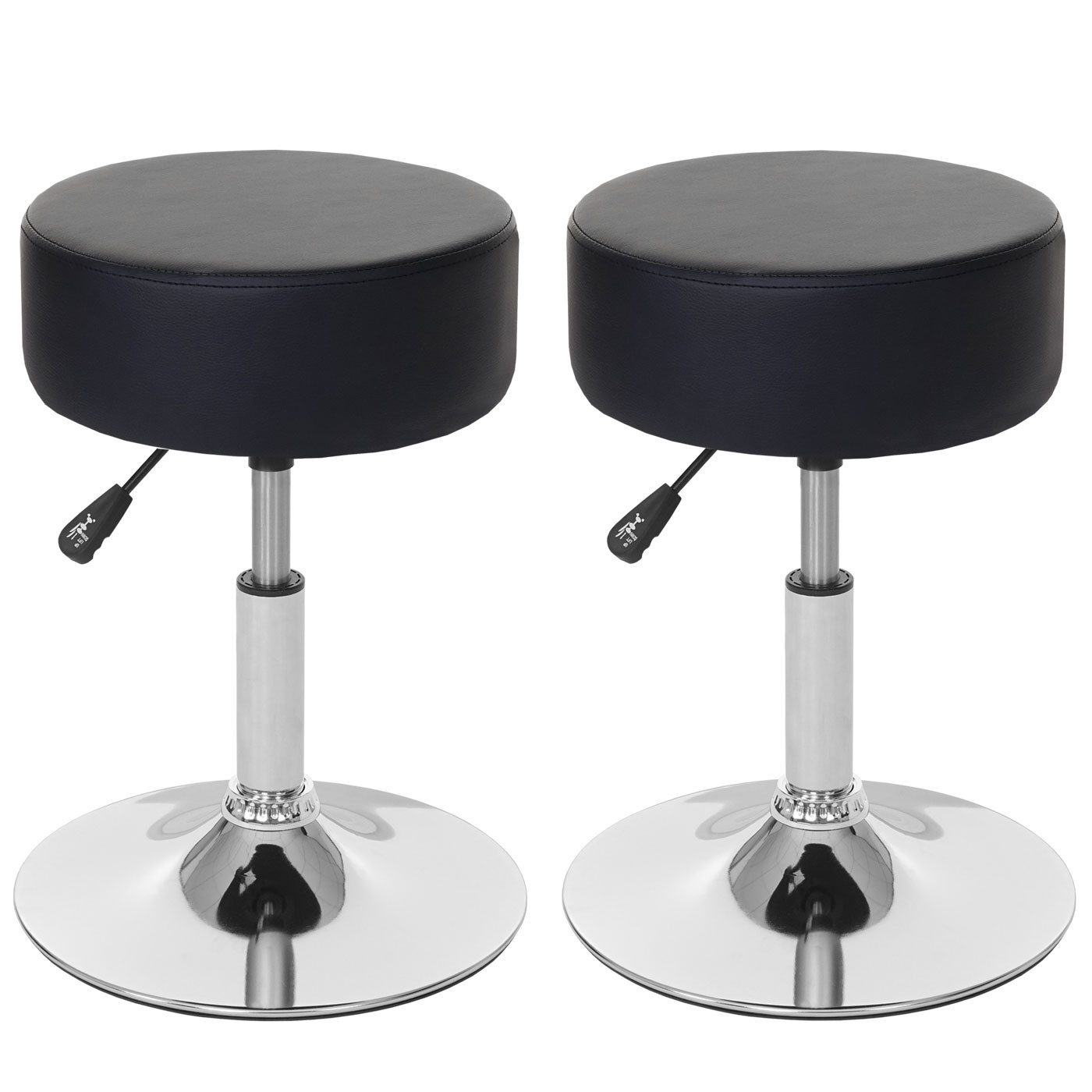 PROREGAL® Drehhocker Hocker höhenverstellbar und drehbar (2 St), 360° drehbar & stufenlos höhenverstellbarer Sitzhocker Schminkhocker