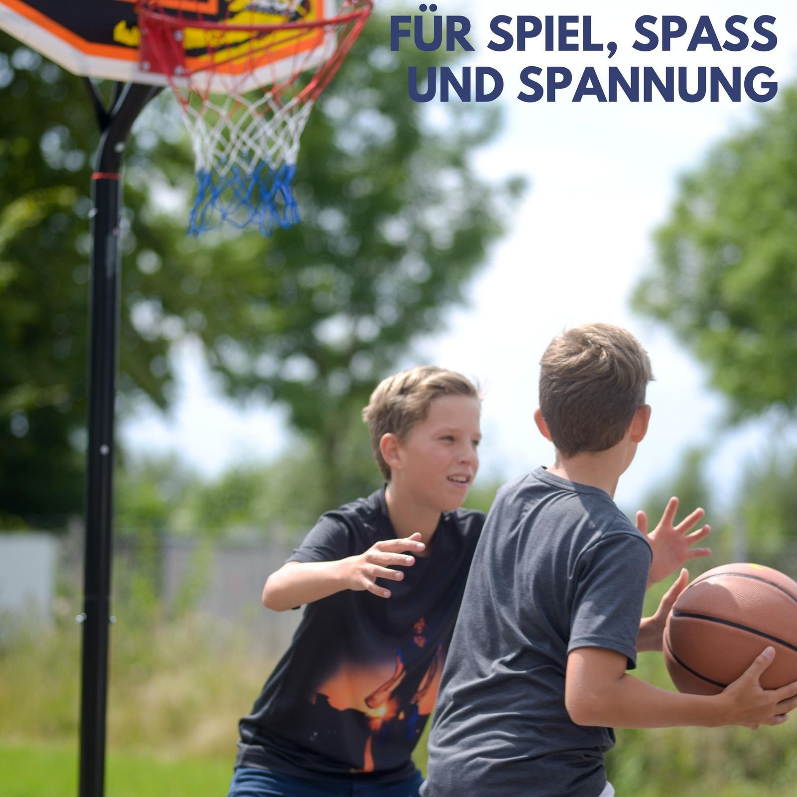 Best Sporting Basketballkorb Basketballkorb Outdoor Wandmontage Set mit Basketball und Pumpe, Stabiler Basketball Korb Outside mit Standard Ø 45 cm und Netz