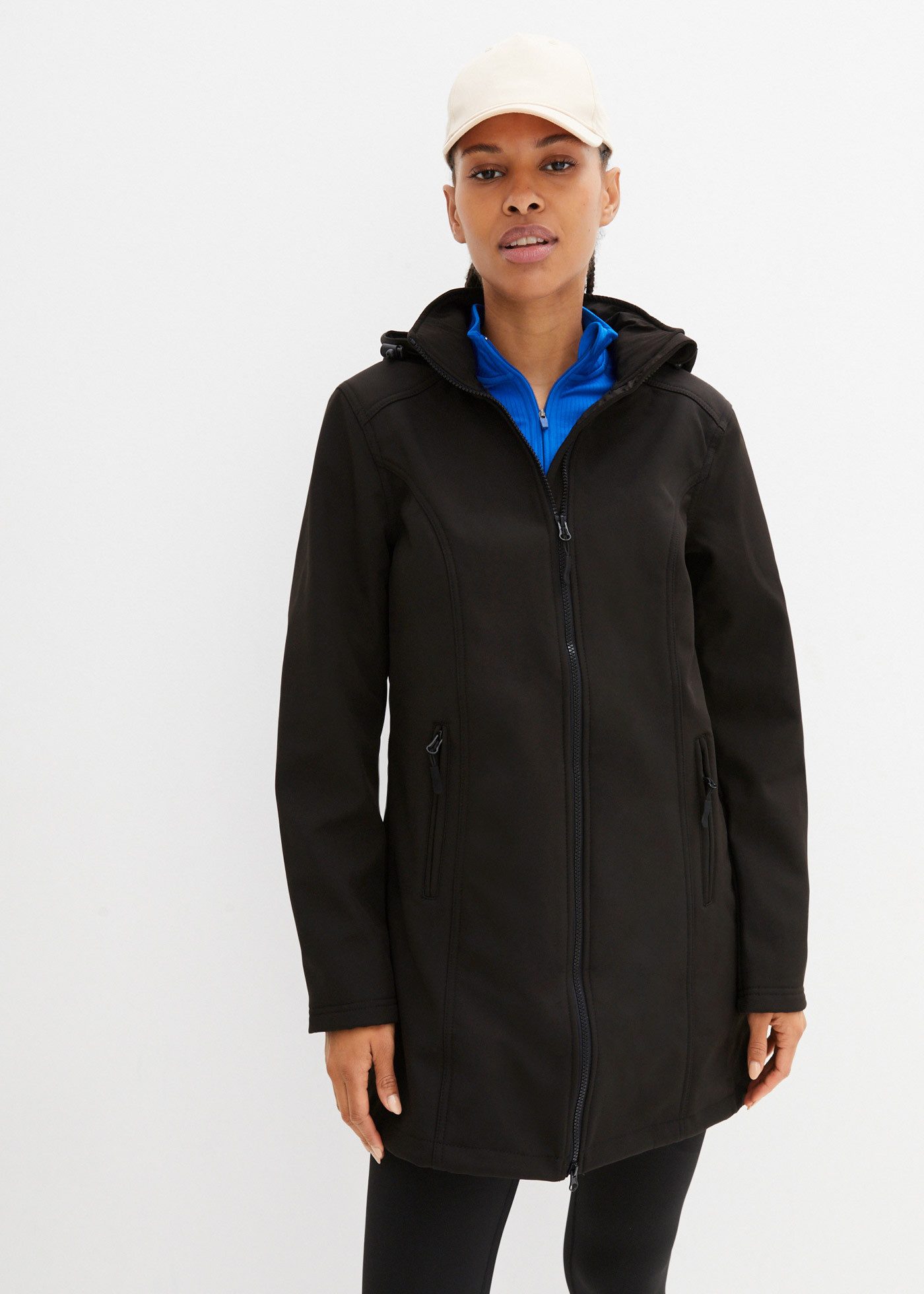 bonprix Softshellparka figurbetonter Schnitt, 2-Wege-Reißverschluss, Kordel günstig online kaufen