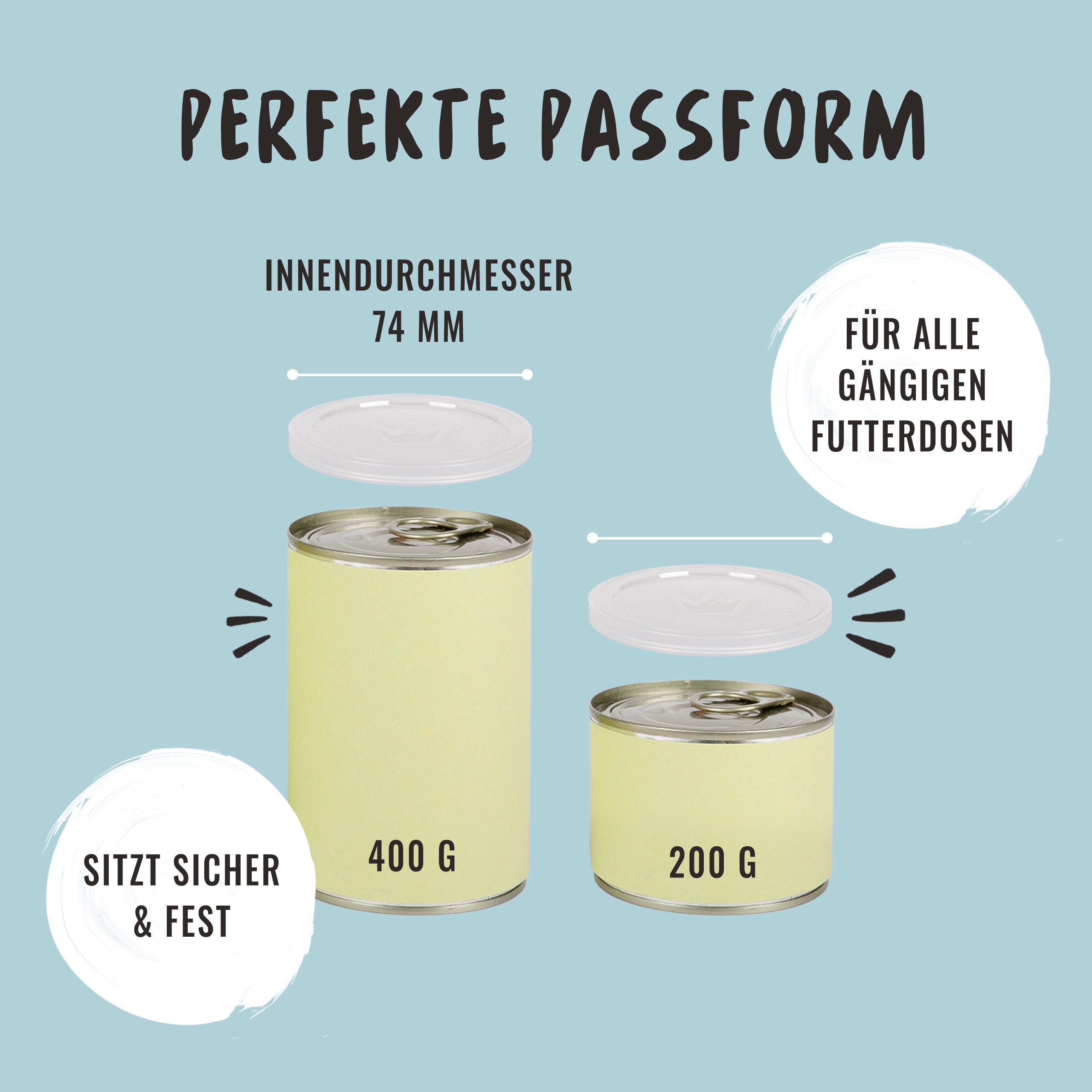 Rudelkönig Frischhaltedeckel Dosendeckel - 3 Stück - Spülmaschinenfeste Frischhaltedeckel, (Packung, 3-tlg), Spülmaschinengeeignet, wiederverwendbar, Silikon, für alle Dosen