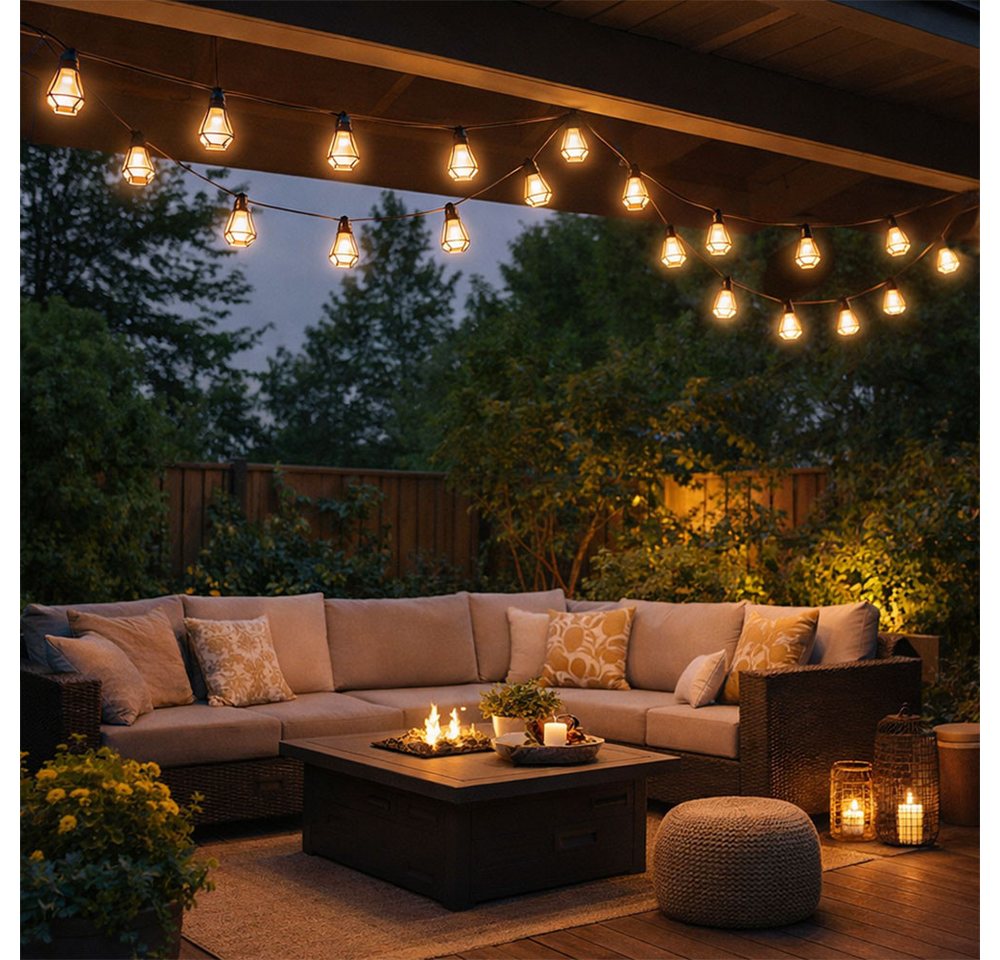 GLOBO LIGHTING LED Dekolicht, LED-Leuchtmittel fest verbaut, Warmweiß, LED Lichterkette Außenleuchte Gartenlampe Laterne Käfig 2er Set