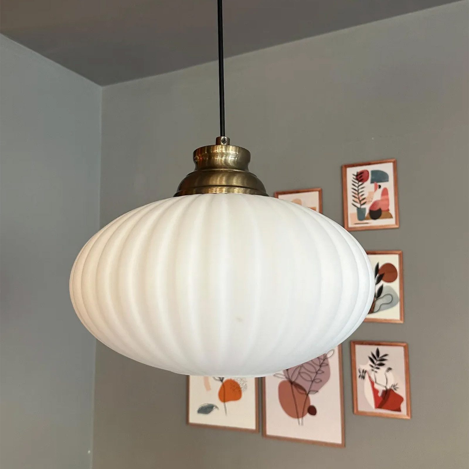 Bamyum Pendelleuchte Elegant Glas Pendelleuchte Hängelampe Restaurant Halle Beleuchtung, ohne Leuchtmittel