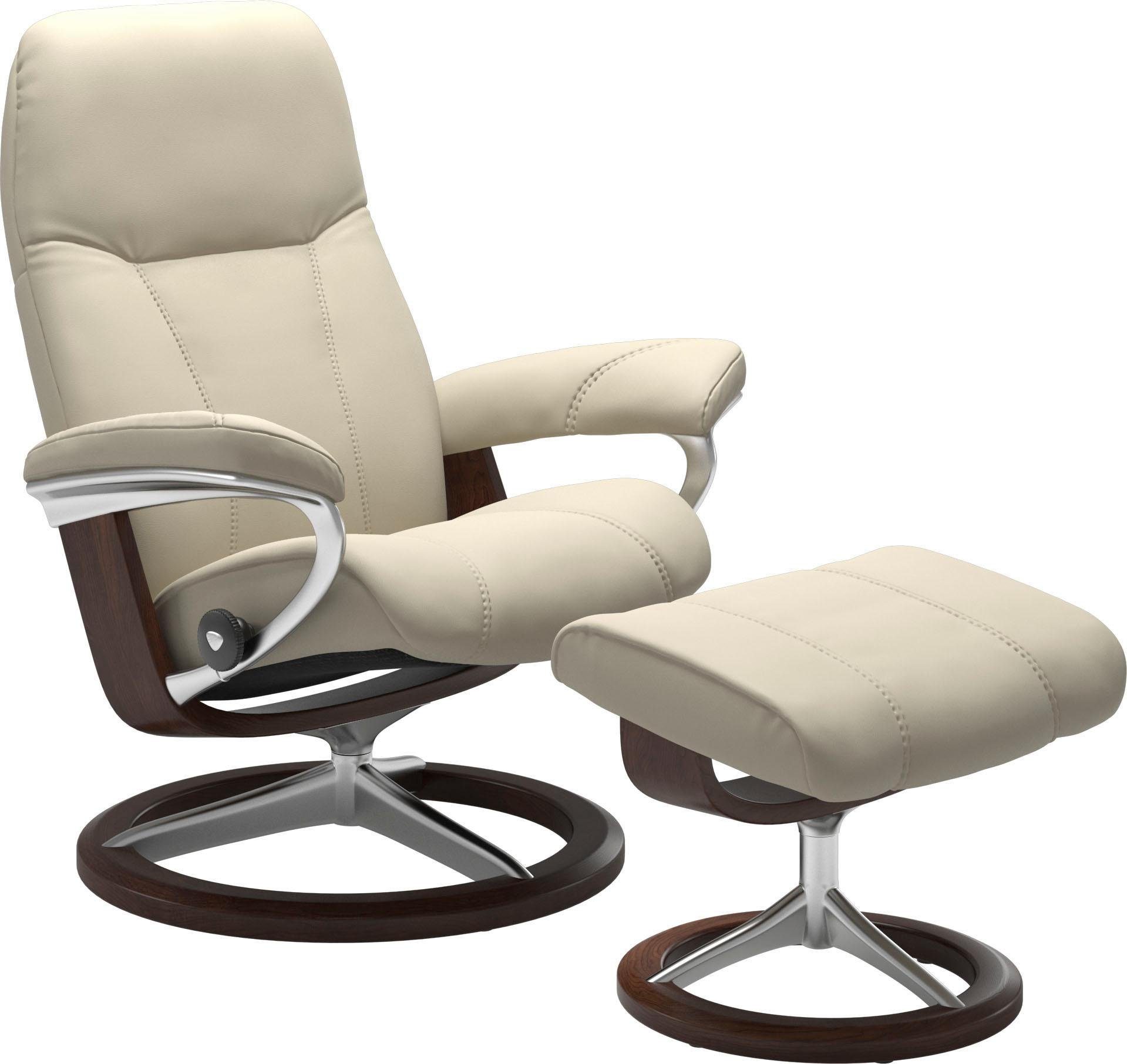 Stressless® Relaxsessel Consul (Set, Relaxsessel mit Hocker), mit Hocker, mit Signature Base, Größe L, Gestell Braun