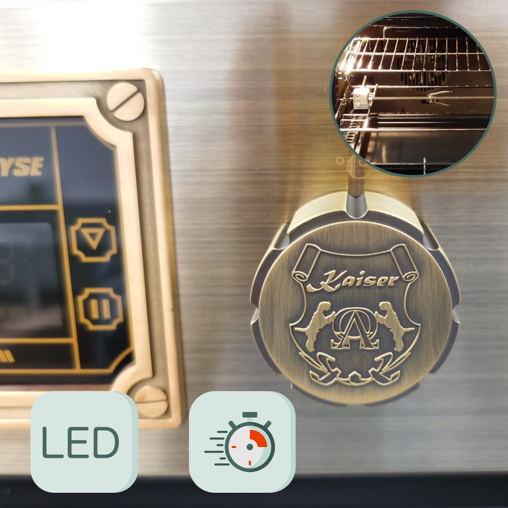 Kaiser Küchengeräte Backofen-Set Herd Set Autark Retro Einbau Backofen Elektro, 73 L mit Glaskeramik Kochfeld 60cm Einbau Herd 4 QuickHeat-Kochzonen Hi-Light EH 6427 ElfAD+KCT 6185 ElfEm, mit 1-fach-Teleskopauszug