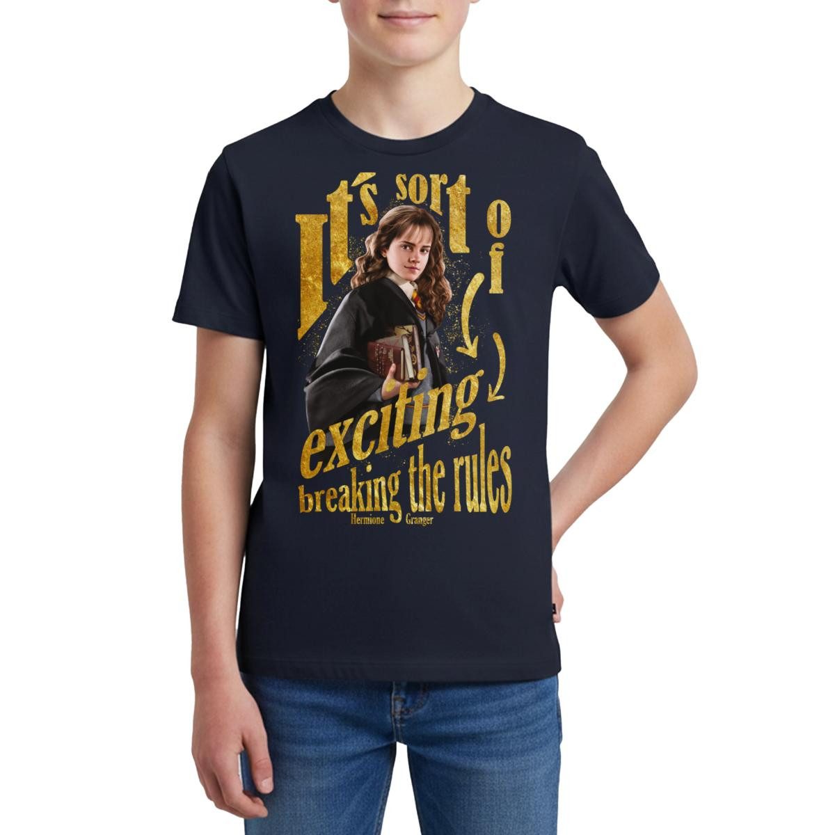 Spreadshirt T-Shirt Harry Potter Hermine Spruch Regeln Brechen Teenager Premium T-Shirt (1-tlg)