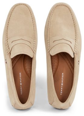 Tommy Hilfiger CASUAL HILFIGER SUEDE DRIVER Slipper Pennyloafer, Slipper, Mokassin mit Zierriegel, schmale Form