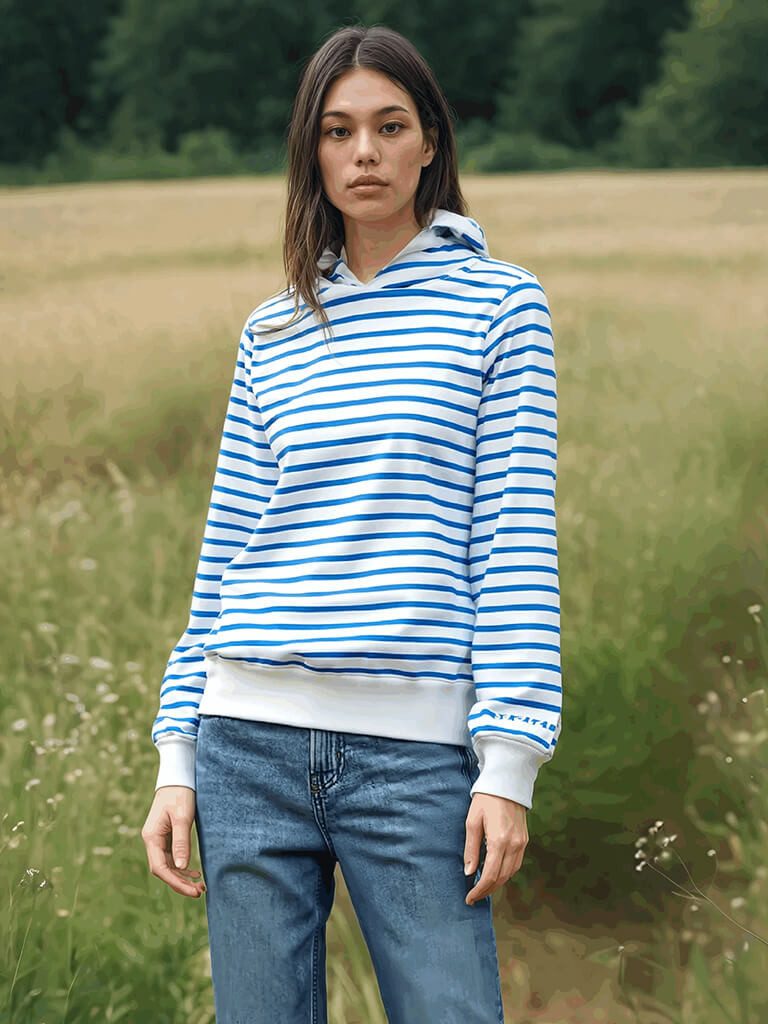 salzhaut Kapuzenpullover Damen Hoodie Unnerwapp mit Streifen - Gestreifter Пуловеры mit Kapuze