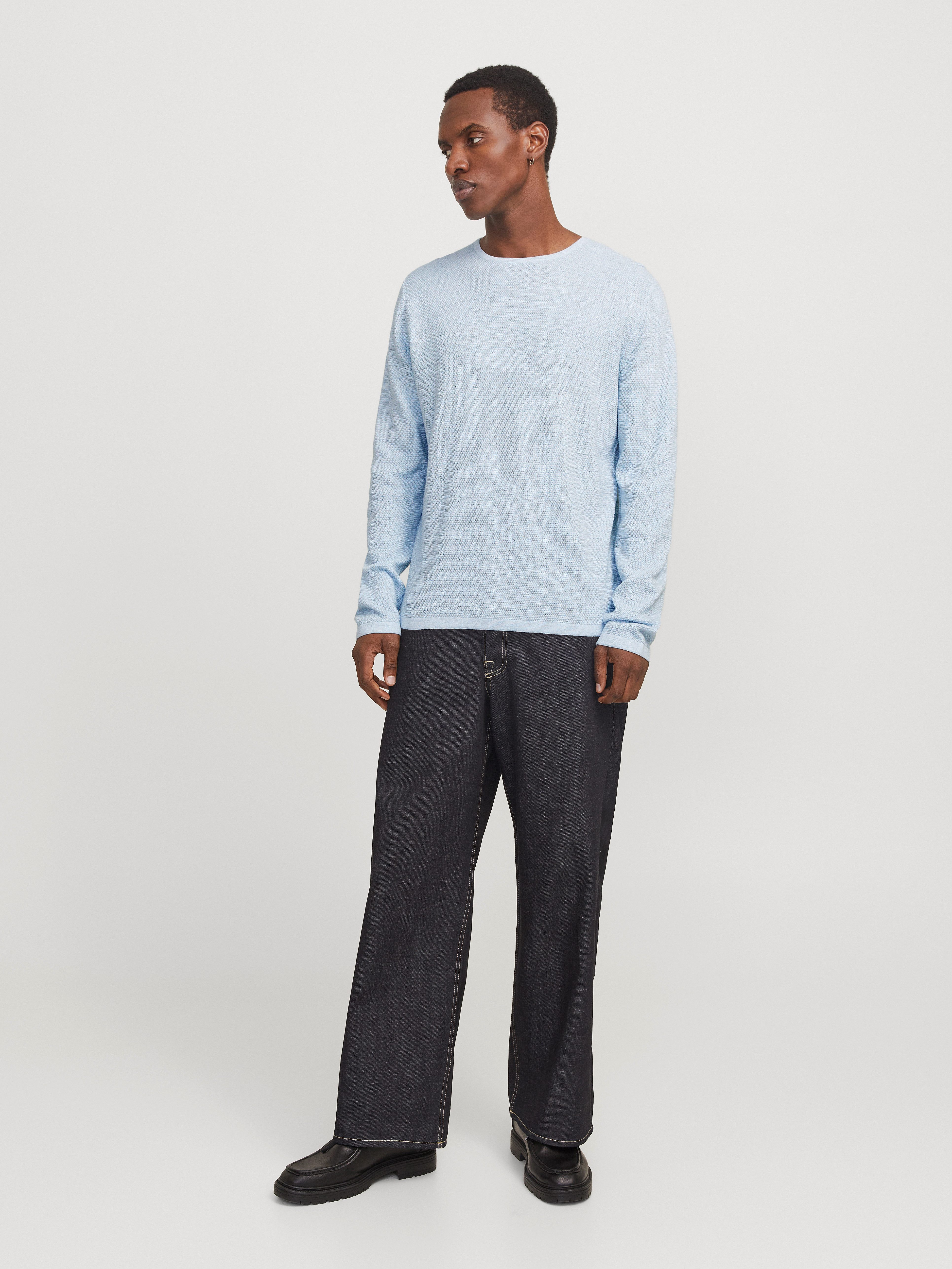Jack & Jones Rundhalspullover JJEGEORGE KNIT CREW NECK NOOS mit Strick Optik – Bild 5 von 5