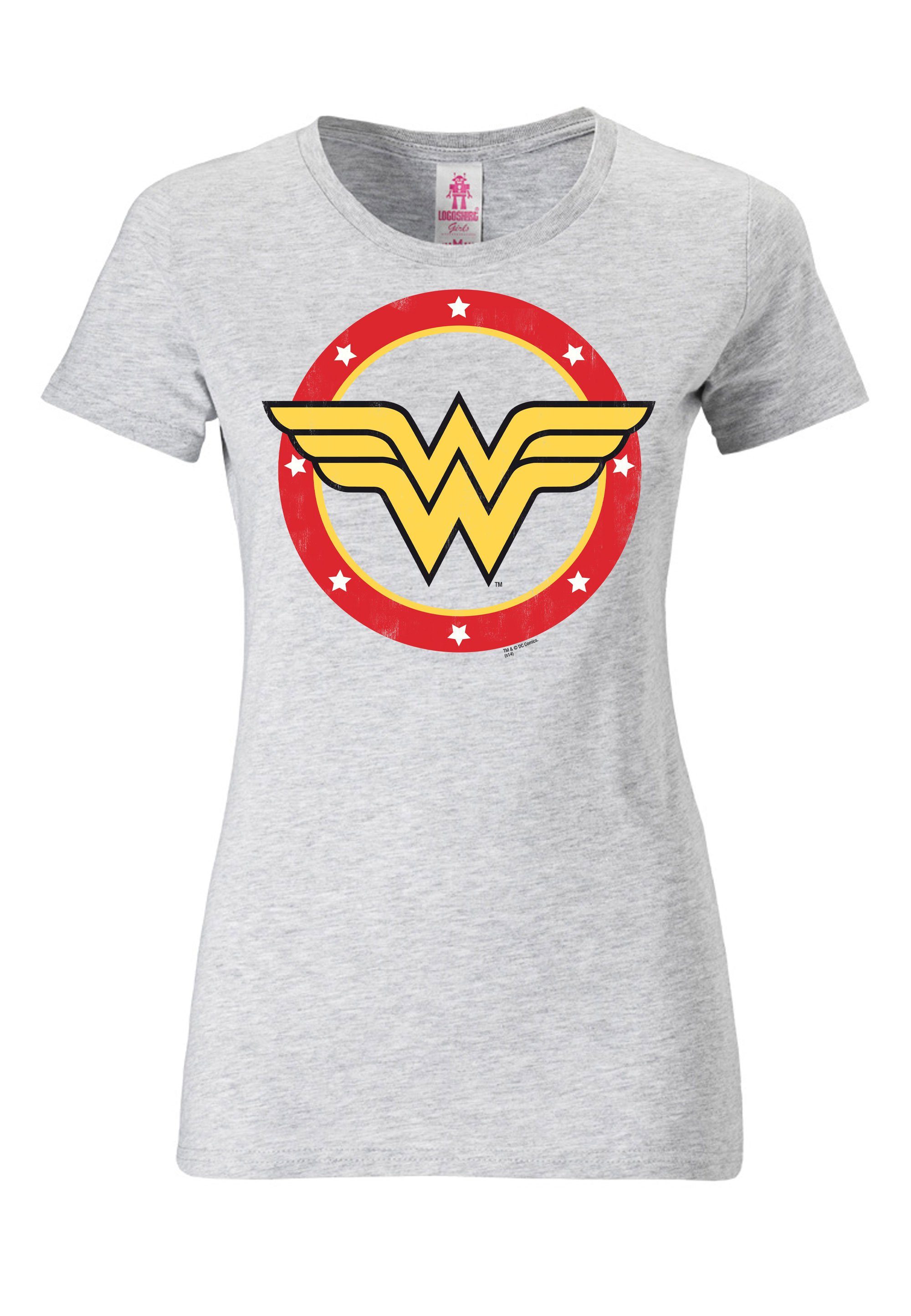 LOGOSHIRT T-Shirt Wonder Woman Circle Logo mit lizenziertem Print