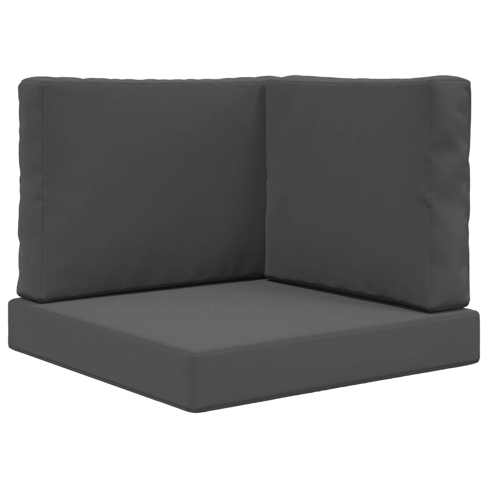 vidaXL Sitzauflage Sofakissen für draußen Polyester Anthrazit 60 x 60 cm, (3 St)