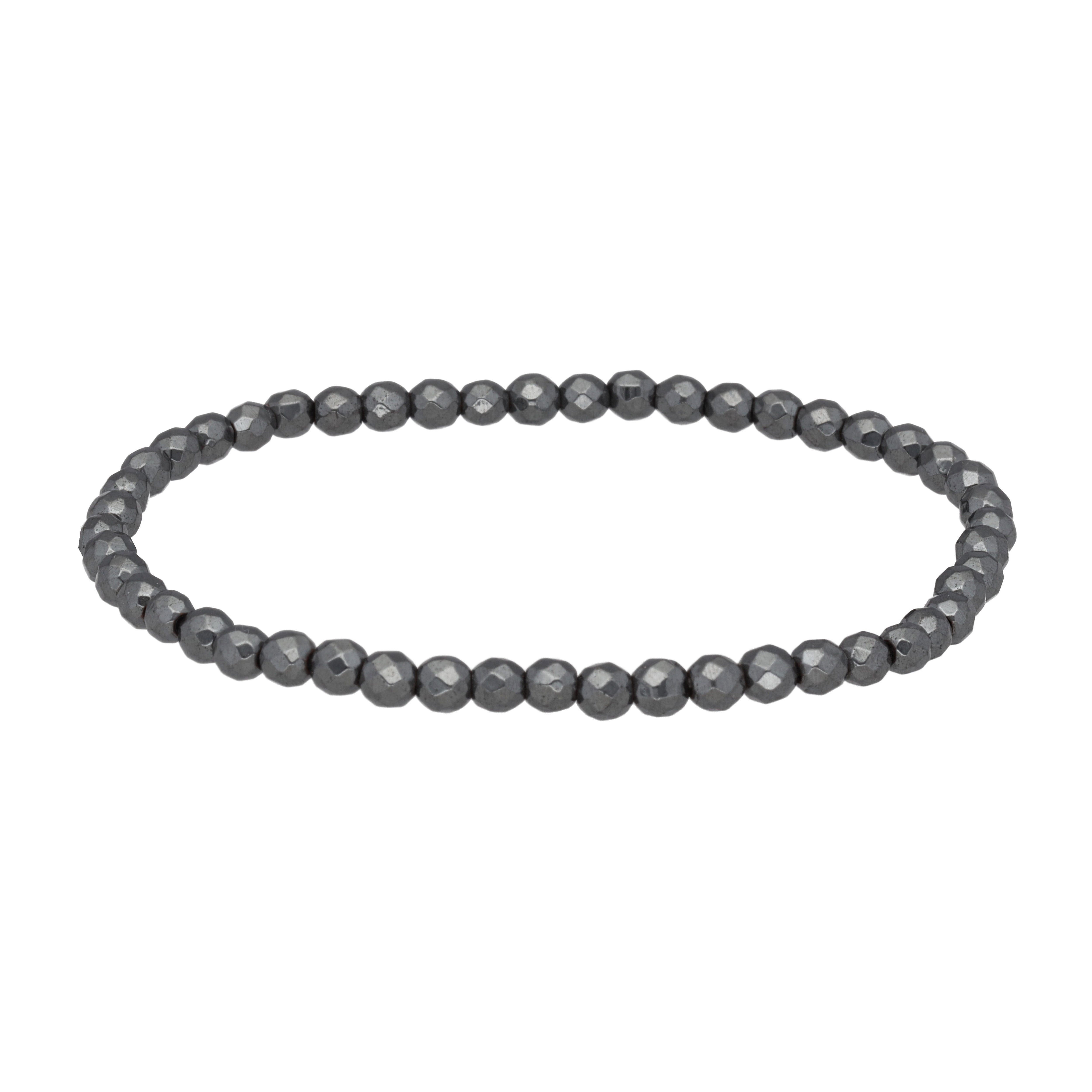 Lebensquelle Plus Armband Hämatit, facettiertes Armband, 4 mm