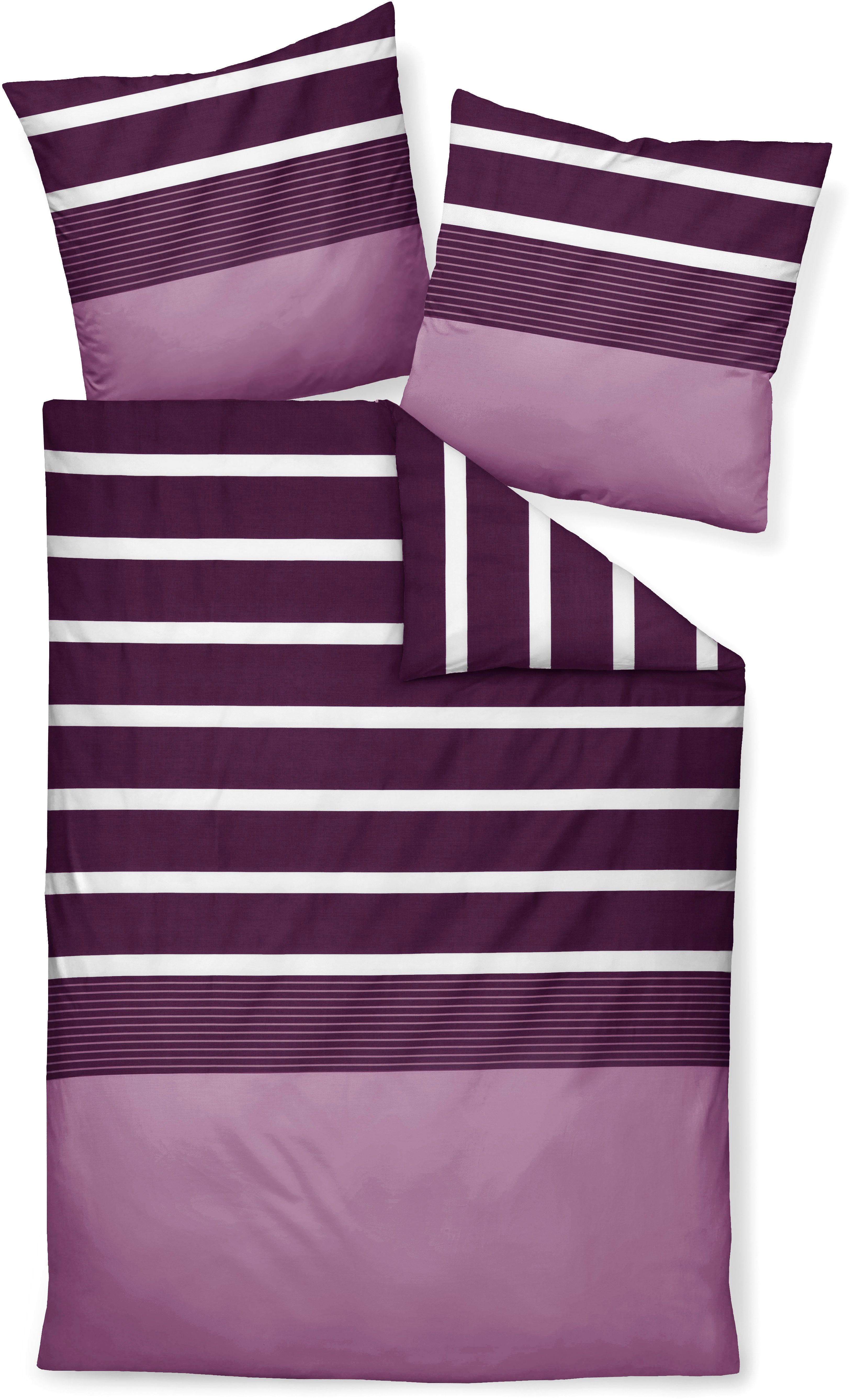Janine Bettwäsche J. D., Mako-Satin, 2 teilig, Bettwäsche im Streifen-Design in verschiedenen Qualitäten