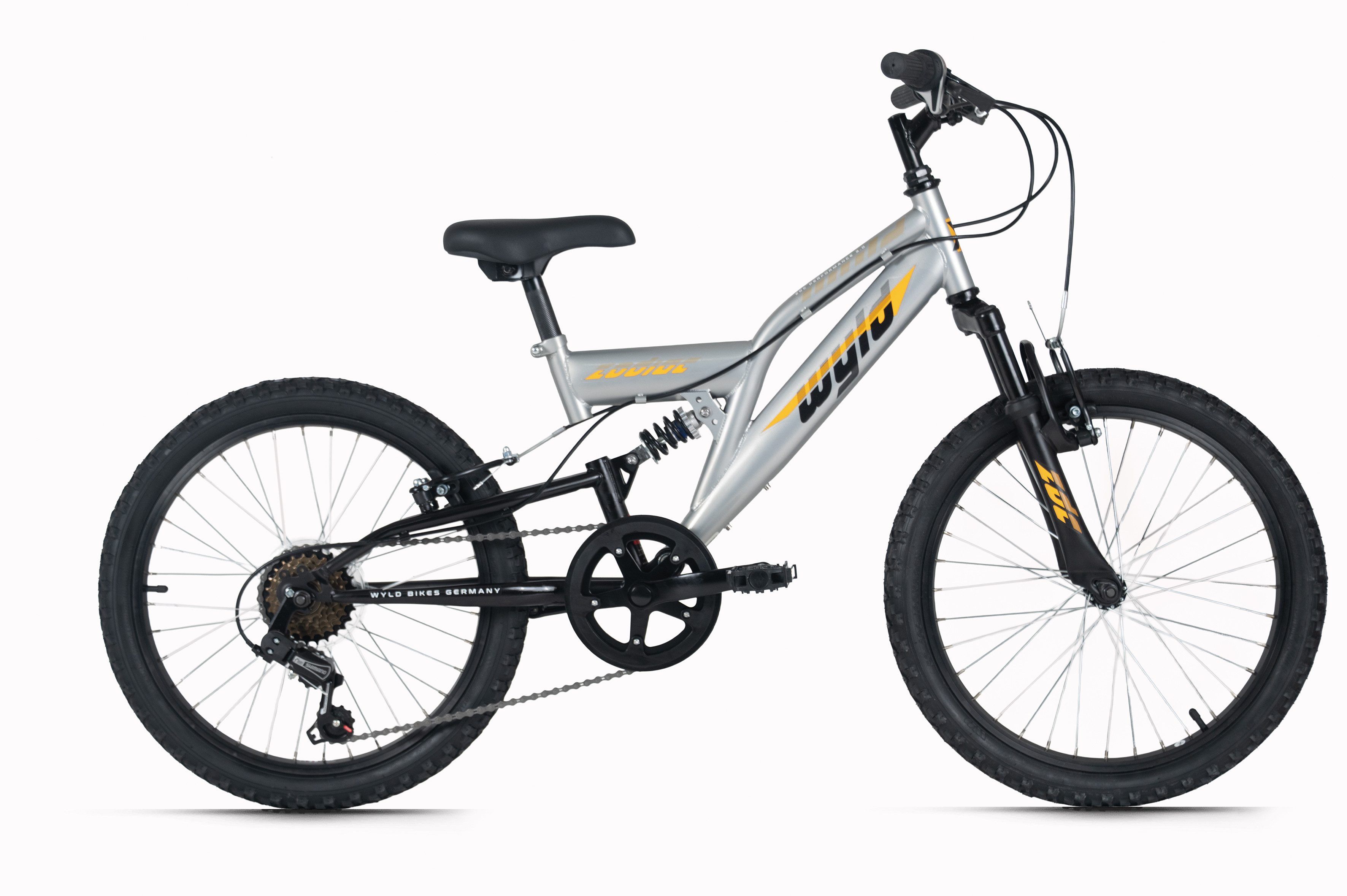 WYLD Kinderfahrrad WYLD Kinder-Mountainbike Fully 20'' Zodiac 6 Gänge, 6 Gang Shimano Tourney Schaltwerk, Kettenschaltung