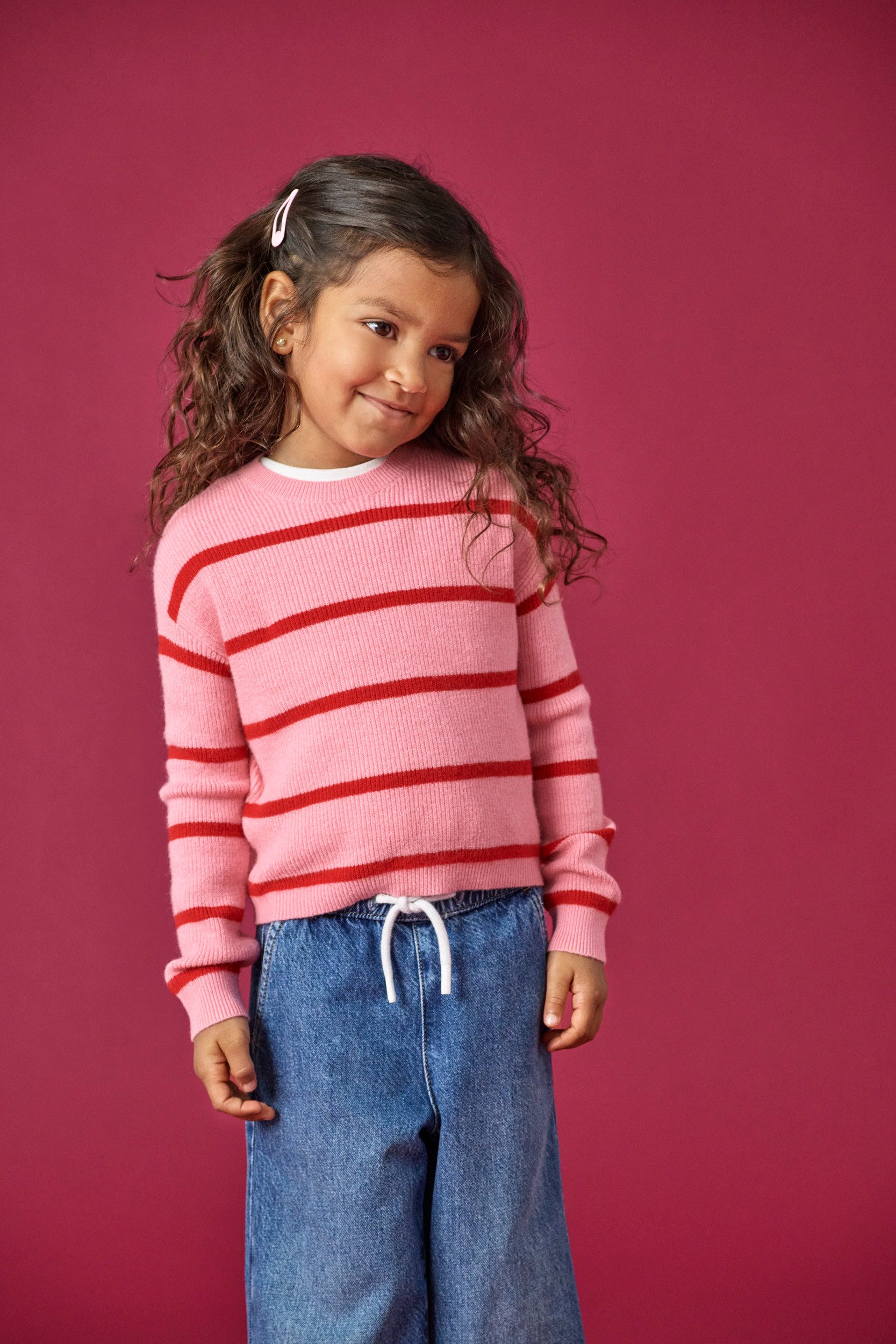 KIDS ONLY Strickpullover KMGFRANCA LIFE SHORT LS STRIPE KNT NOOS Viskosemischung, loose fit