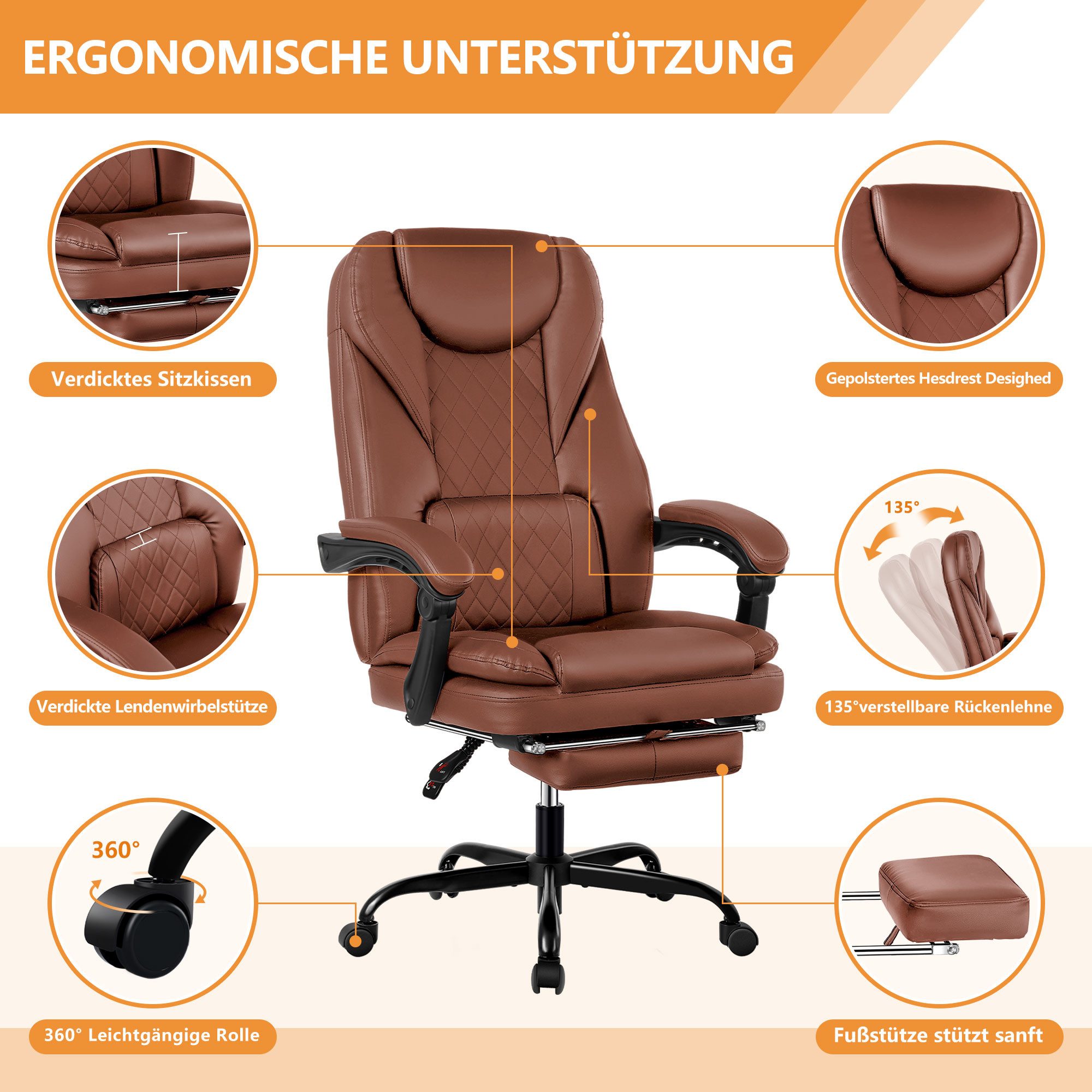 DoChair Bürostuhl Chefsessel Ergonomischer Bürostuhl mit günstig online kaufen