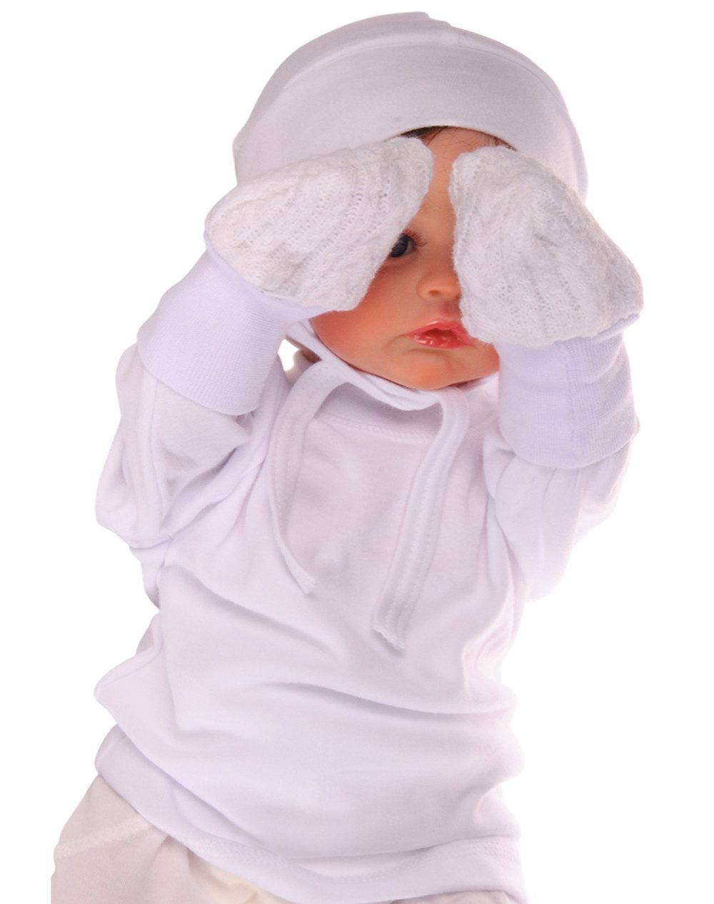 La Bortini Fäustlinge Fäustlinge warme Baby Handschuhe für Neugeborene 0 bis 12 Monate weich, warm, doppellagig mit Frottee-Futter, neutral