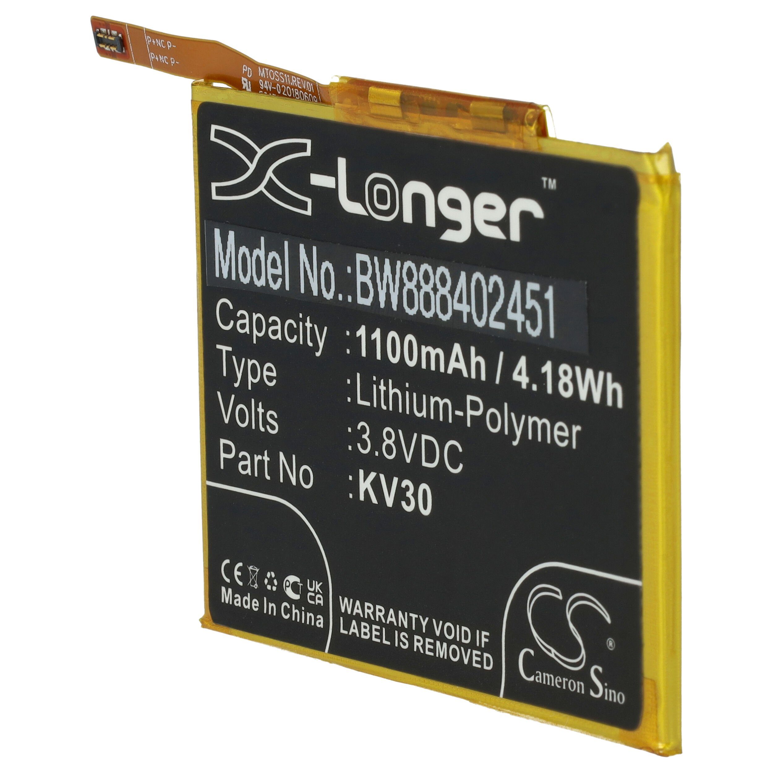 vhbw für Ersatz SB18C40007 KV30, V) Motorola 1100 für mAh (3,8 Li-Polymer Smartphone-Akku