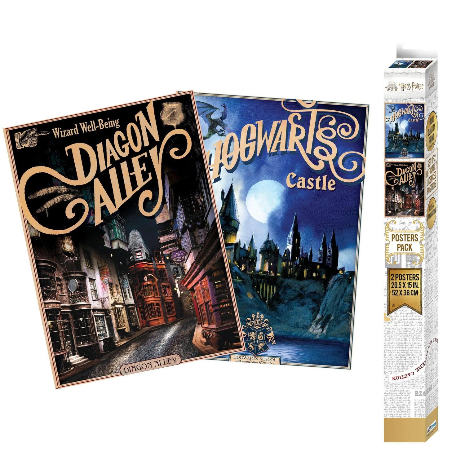 Abysse Плакат HARRY POTTER - Set 2 Chibi Плакатs - Retro Hogwarts&Diagon (52x38)
