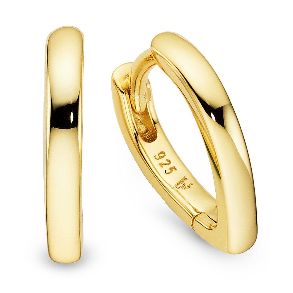 Bruno Banani Paar Creolen Schmuck Geschenk gelbgoldfarben vergoldet spitz zulaufend