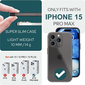 Nalia Smartphone-Hülle Apple iPhone 15 Pro Max, Halb-Transparent Hülle / Matt / Dünn / Hard Case / Anti-Fingerabdruck