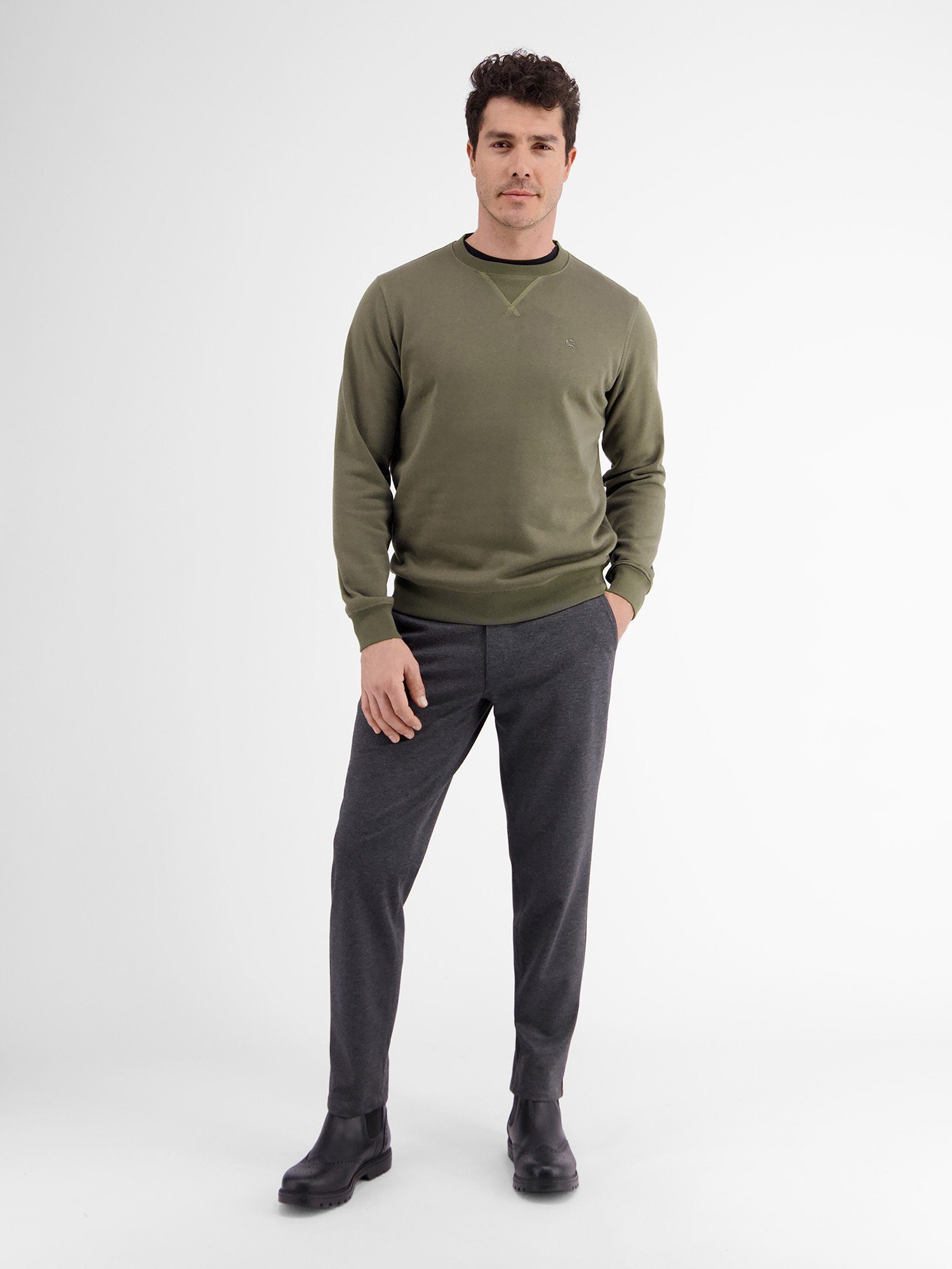 AGED OLIVE in Leichter LERROS Sweater Sweatshirt LERROS Strukturqualität