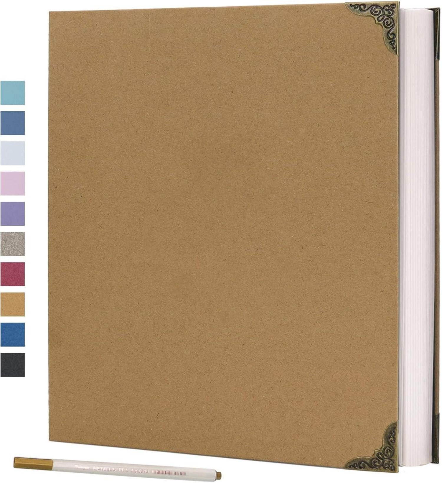 Fotoalbum Fotoalbum Selbstklebend 60 Seiten Hardcover Scrapbook DIY Kit 30x30cm