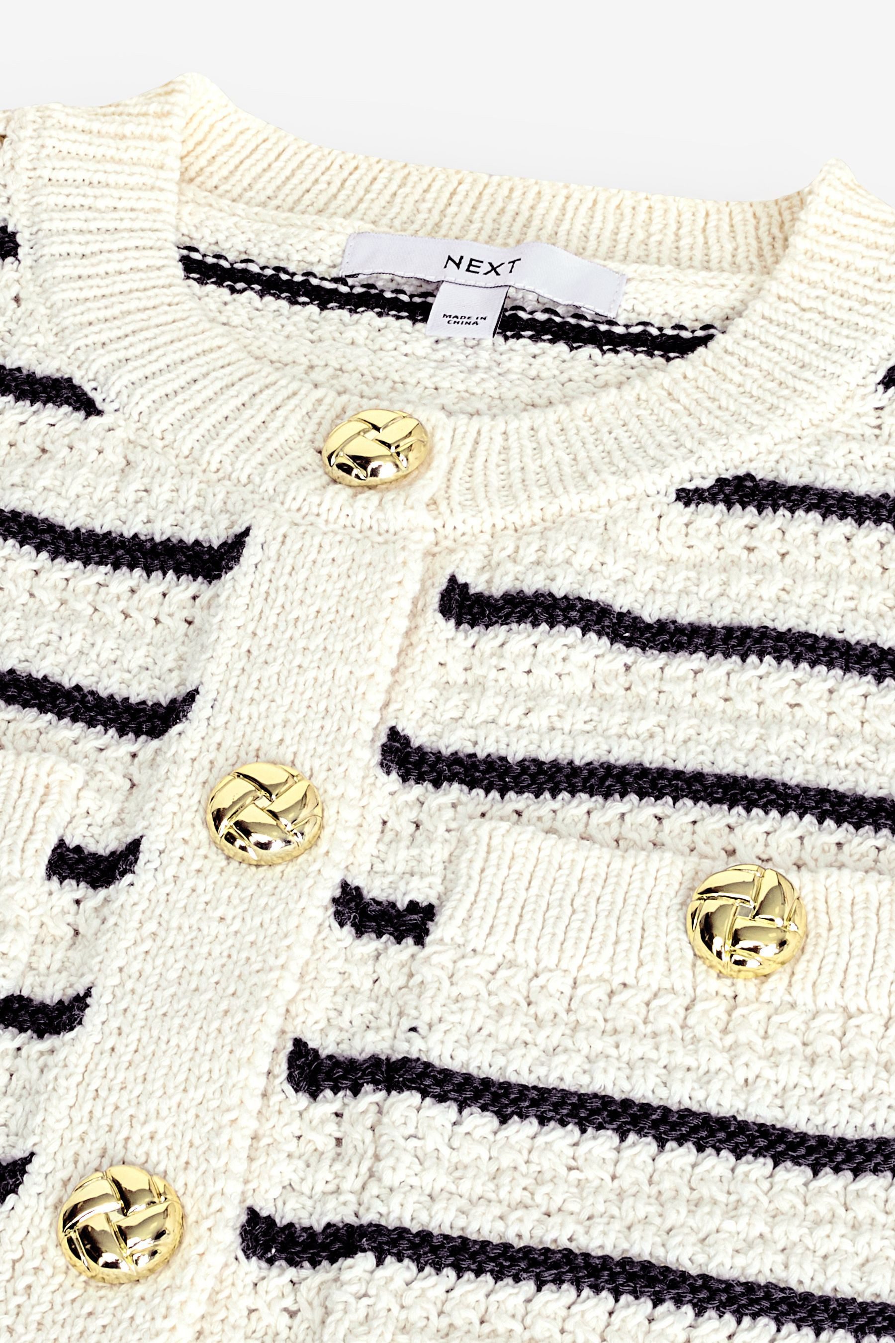 Next Anzugweste Gestreifte, geknöpfte Rundhals-Weste (1-tlg) günstig online kaufen