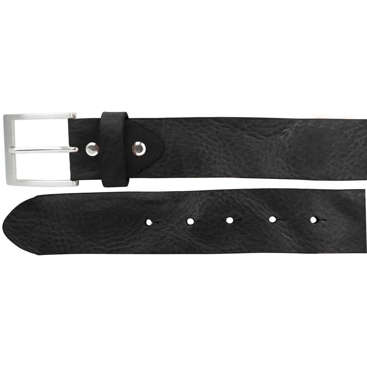 BELTINGER Ledergürtel Gürtel Used-Look Schwarz, Vollrindleder mit 4 cm Edelstahl-Gürtelschnalle Silber - aus